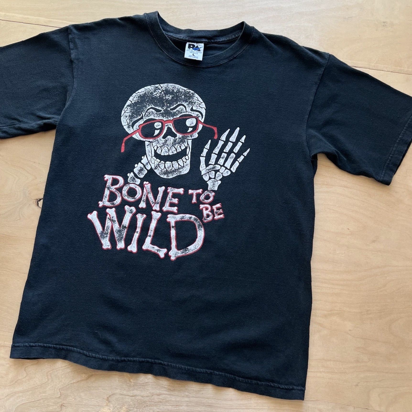 Born Vintage Born to be Wild Shirt L Black 90s Bones Skeleton Punk Biker Art Funny Shirt Mens Vintage 90s USA Classic Rock Size US L / EU 52-54 / 3 - 7 Thumbnail