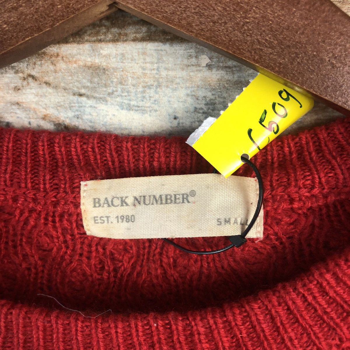 Homespun Knitwear DL Back Number japan Red sweatshirt Knitwear #C509 Size US S / EU 44-46 / 1 - 9 Thumbnail