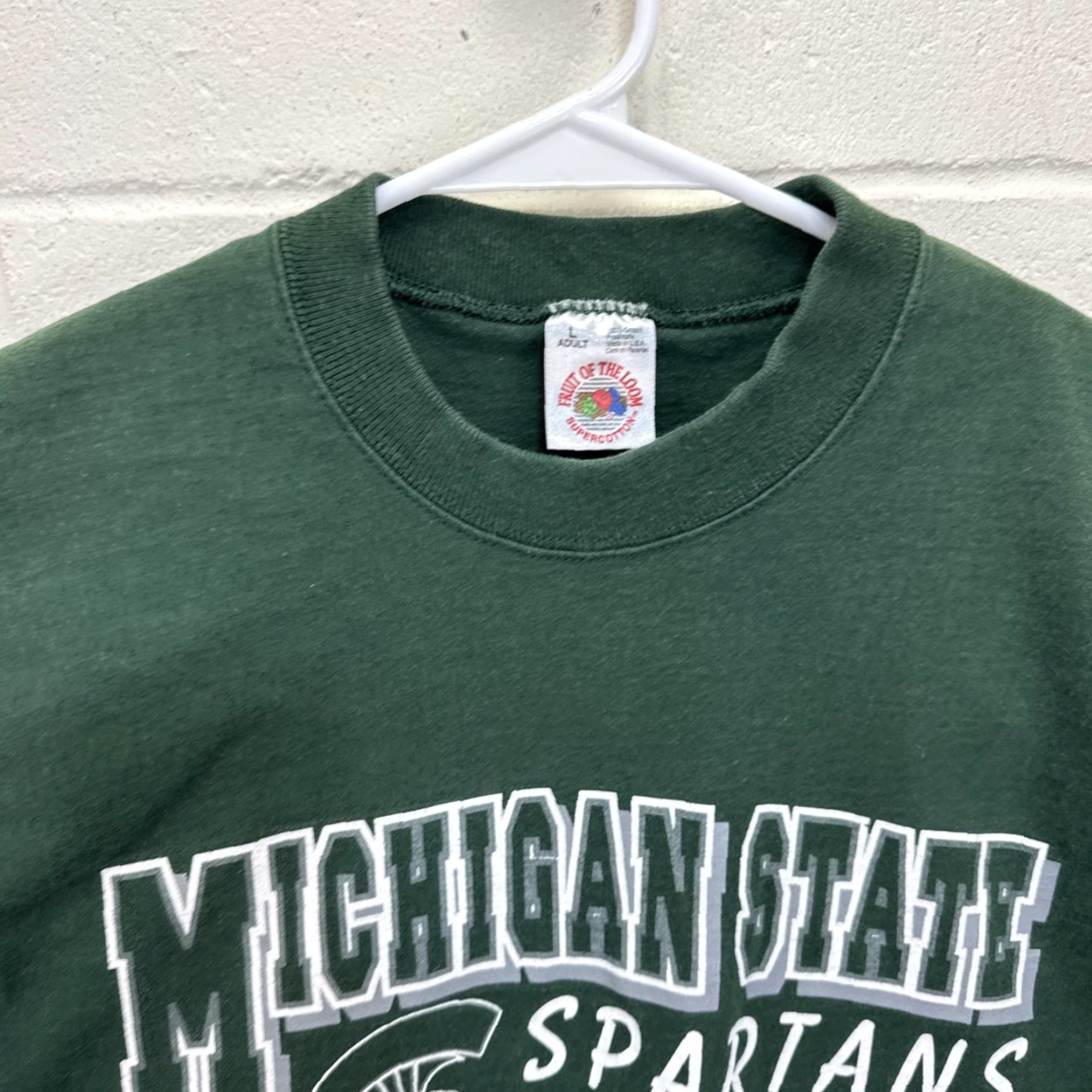 Fruit Of The Loom VINTAGE Michigan State Spartans Shirt MSU University 90s Size US L / EU 52-54 / 3 - 5 Thumbnail