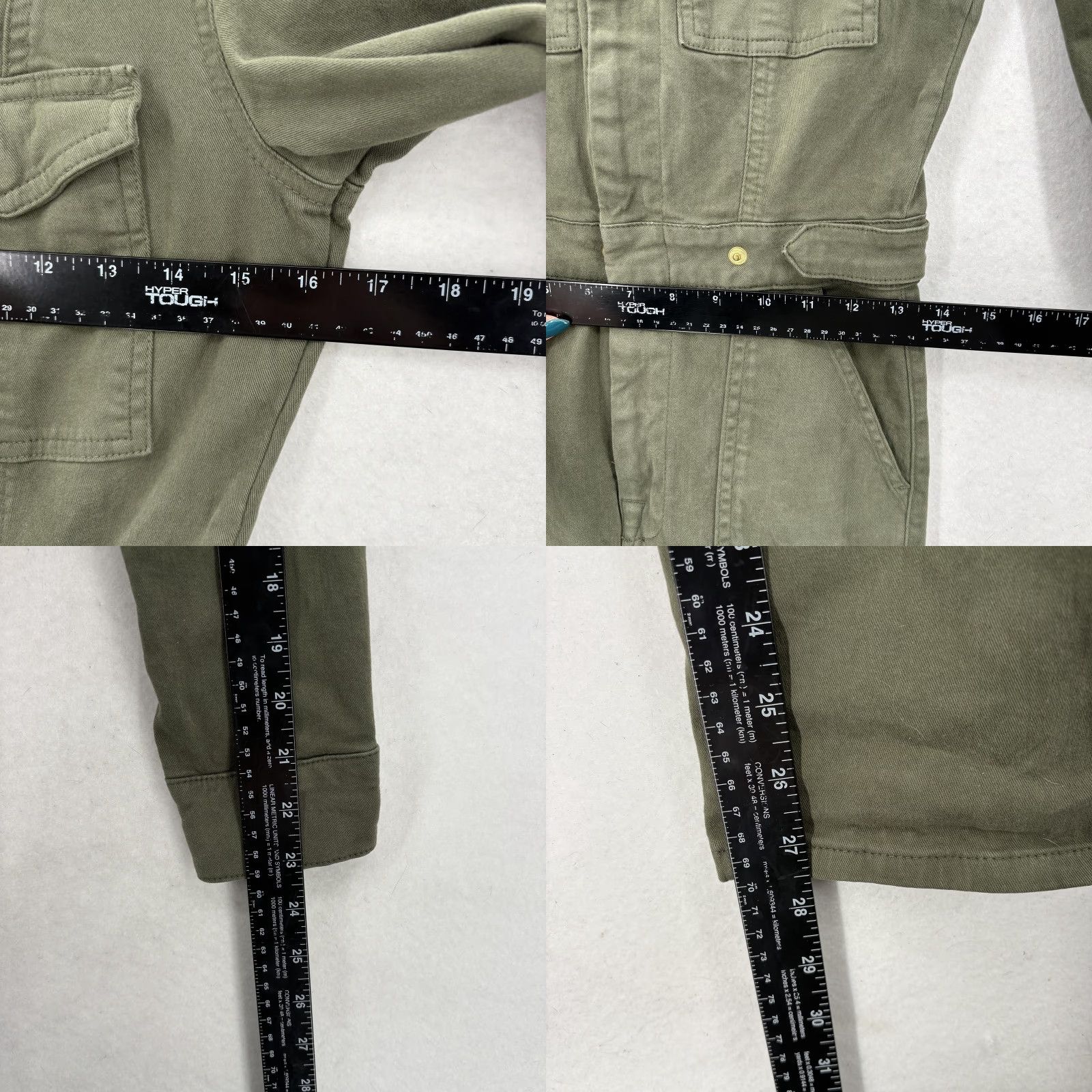 Good American VINTAGE Good American Jumpsuit Womens 7 Green Twill Cotton Blend Long Sleeve Solid 1 Piece Casual Travel Size 28" / US 6 / IT 42 - 8 Thumbnail
