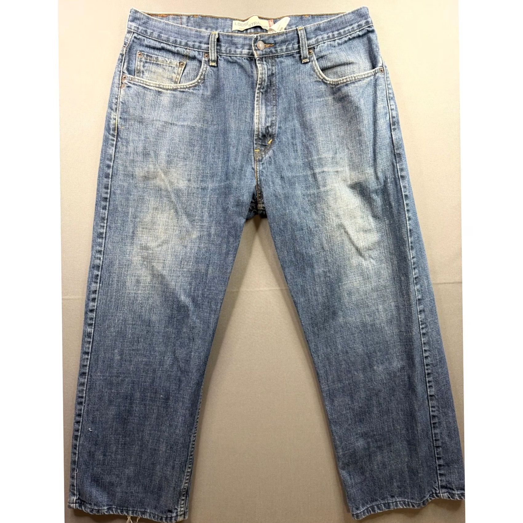 Levi's Levis 569 Loose Straight Jeans Mens Blue Denim Baggy Relaxed 38x34 Denim 5-Pocket Zip Fly Button Jeans Mens Slim? Size US 38 / EU 54 - 6 Thumbnail