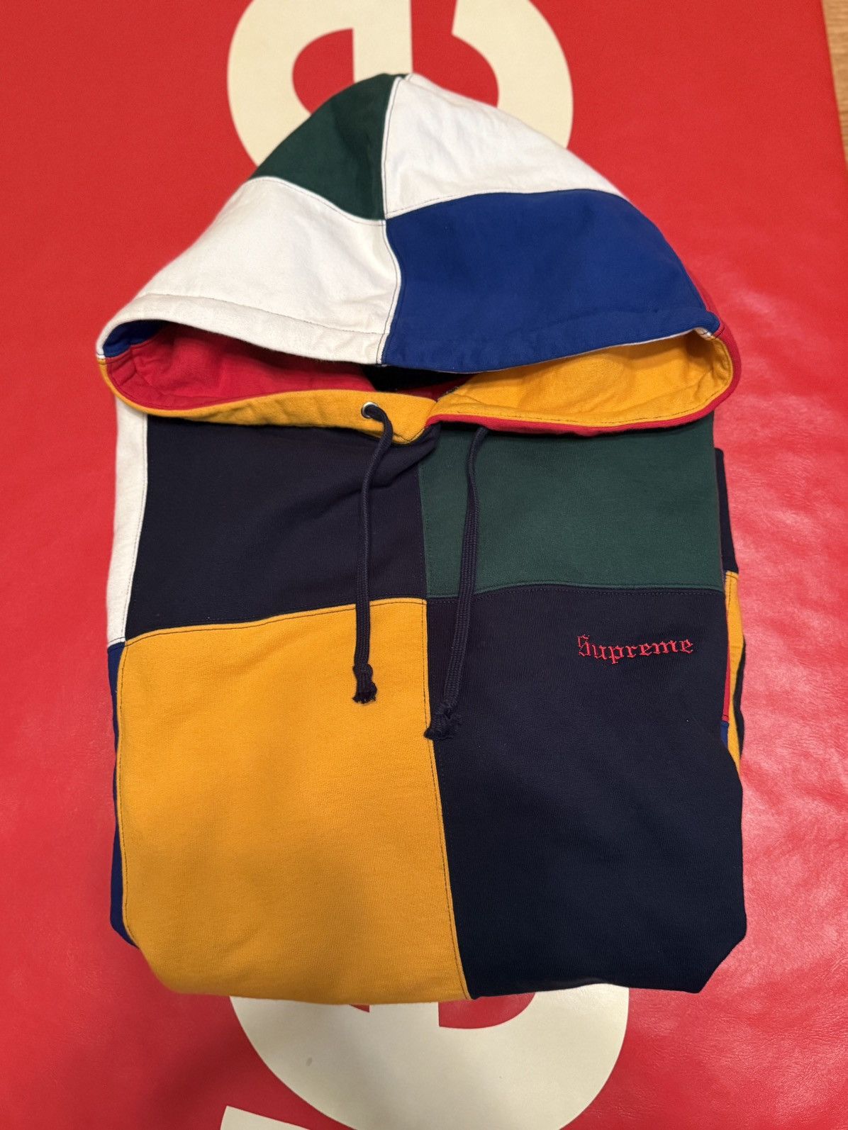Supreme FW17 Supreme Patchwork Hooded Sweatshirt Size XL Size US XL / EU 56 / 4 - 1 Thumbnail