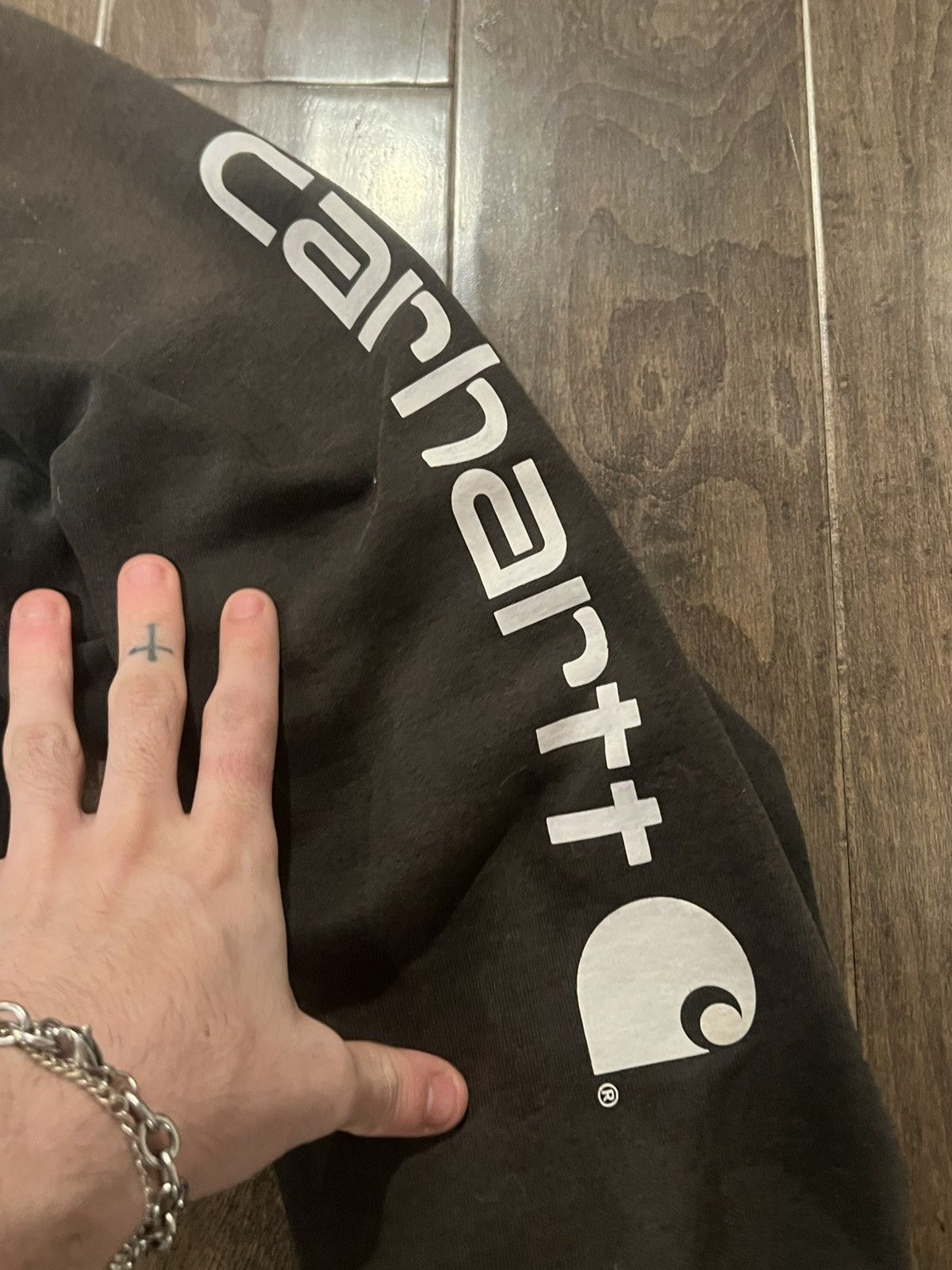 Carhartt × Vintage Sunfaded black thrashed carhartt fleece pullover hoodie Size US L / EU 52-54 / 3 - 3 Thumbnail