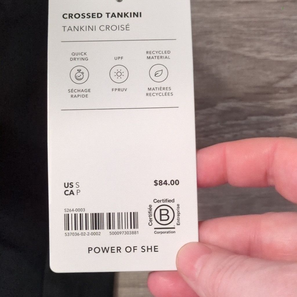 Athleta Athleta Black Crossed Tankini Size Small Size ONE SIZE - 4 Thumbnail