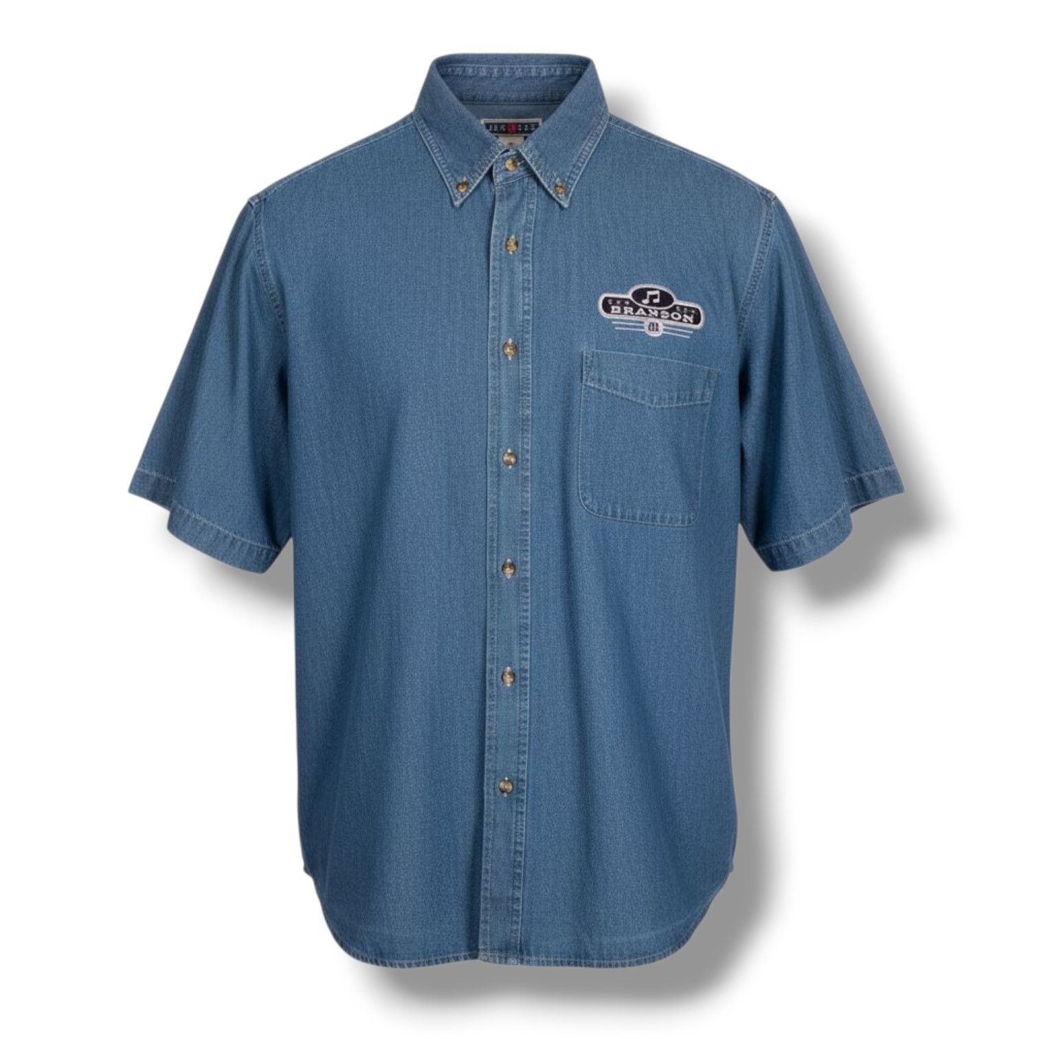 Jerzees Branson MO Jerzees Denim Jean Shirt XL Cotton Button Down Size US XL / EU 56 / 4 - 1 Thumbnail