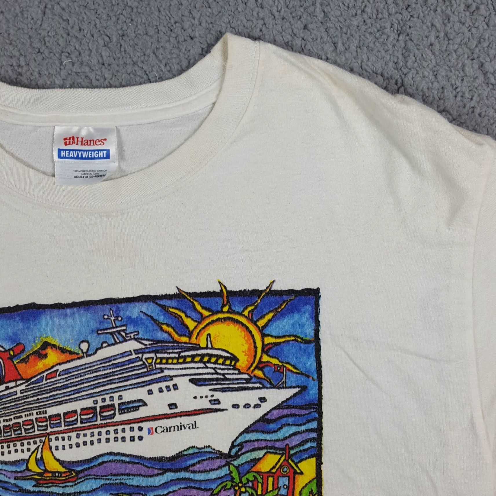 Hanes VINTAGE Hanes Men's T-Shirt Small Summer Beach 90s Retro Tropicana Island Cruise Boat Ship White Size US S / EU 44-46 / 1 - 5 Thumbnail