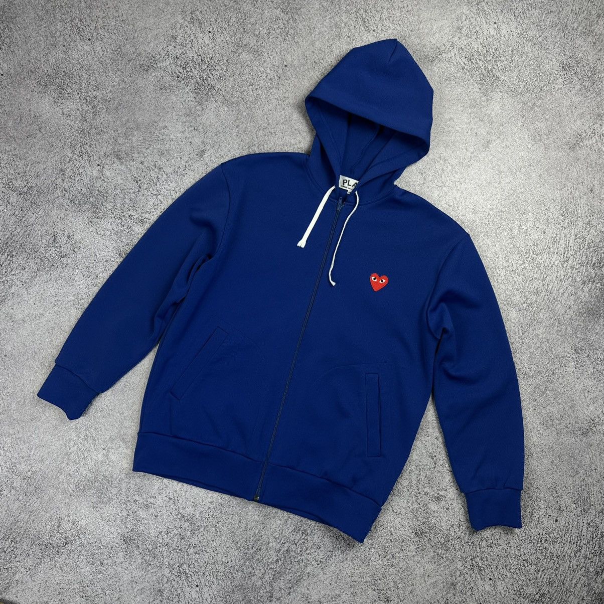 Comme des Garcons Play Comme Des Garcons Blue Polyester Hoodie Zip Japan Sz XL Size US XL / EU 56 / 4 - 1 Thumbnail