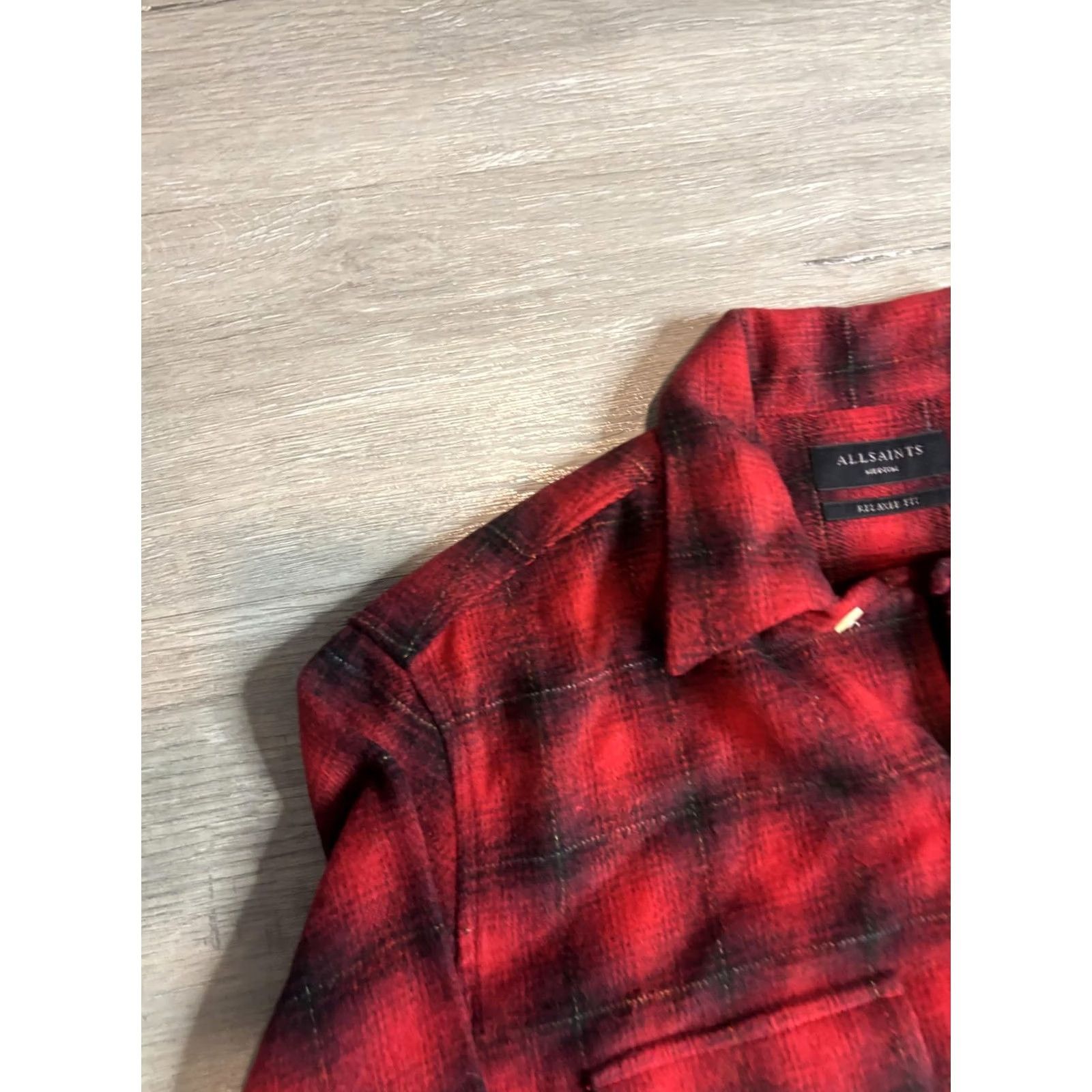 Allsaints AllSaints Shirt Mens Medium Red Flannel Long Sleeve Beyond The Waves Embroidered Plaid Button-Up Casual" Size US M / EU 48-50 / 2 - 2 Thumbnail
