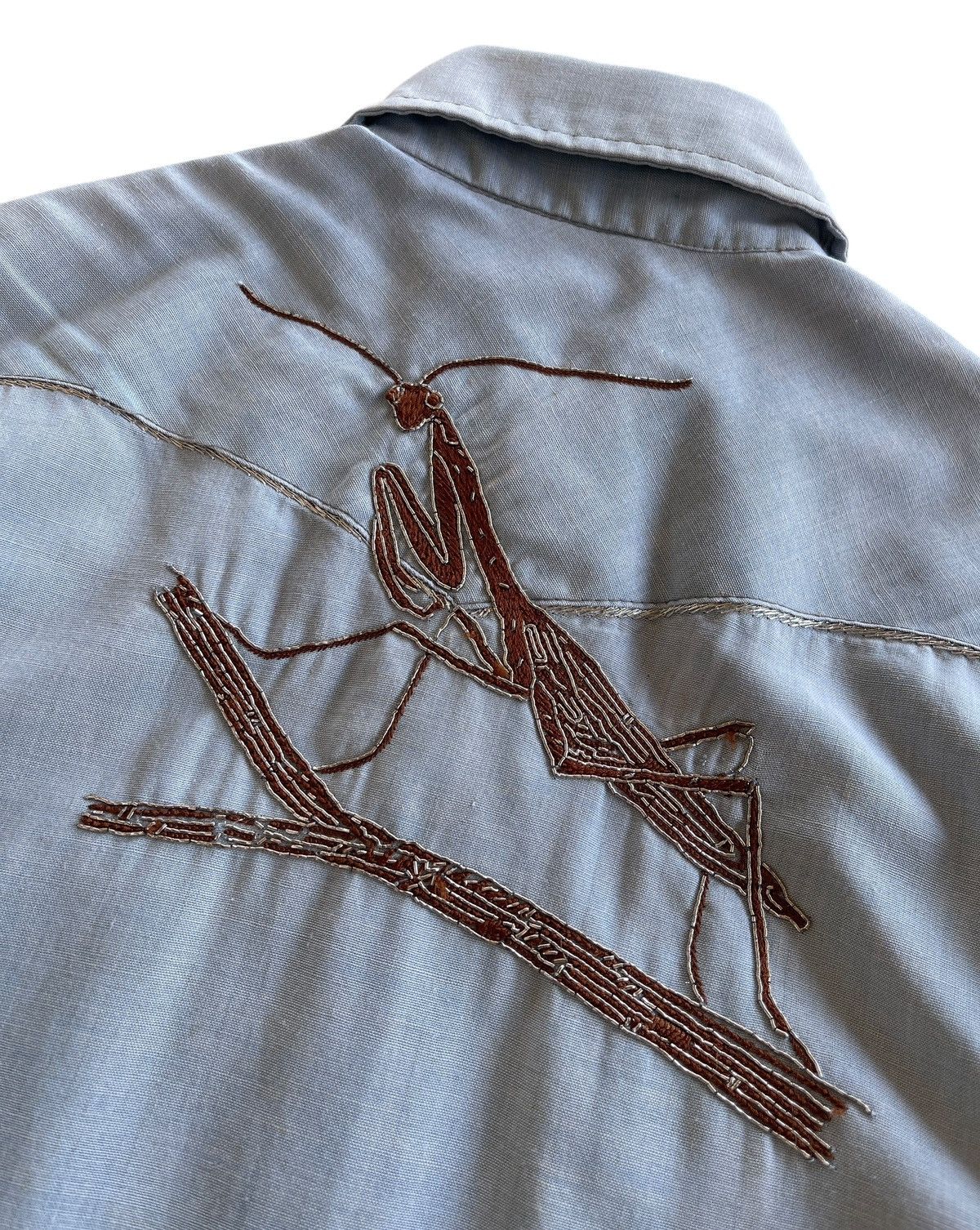 Vintage 70s Foxy Western Chambray Embroidery Shirt Size US S / EU 44-46 / 1 - 5 Thumbnail