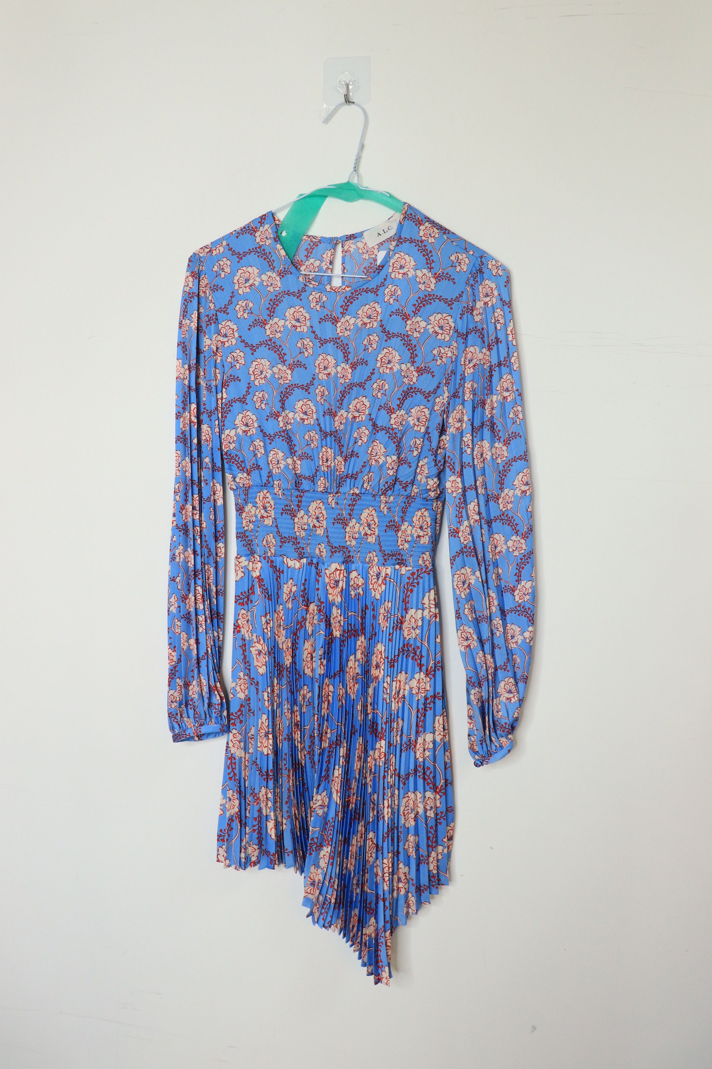 Other Blue floral pleated midi dress - 6 Size XS / US 0-2 / IT 36-38 - 1 Thumbnail
