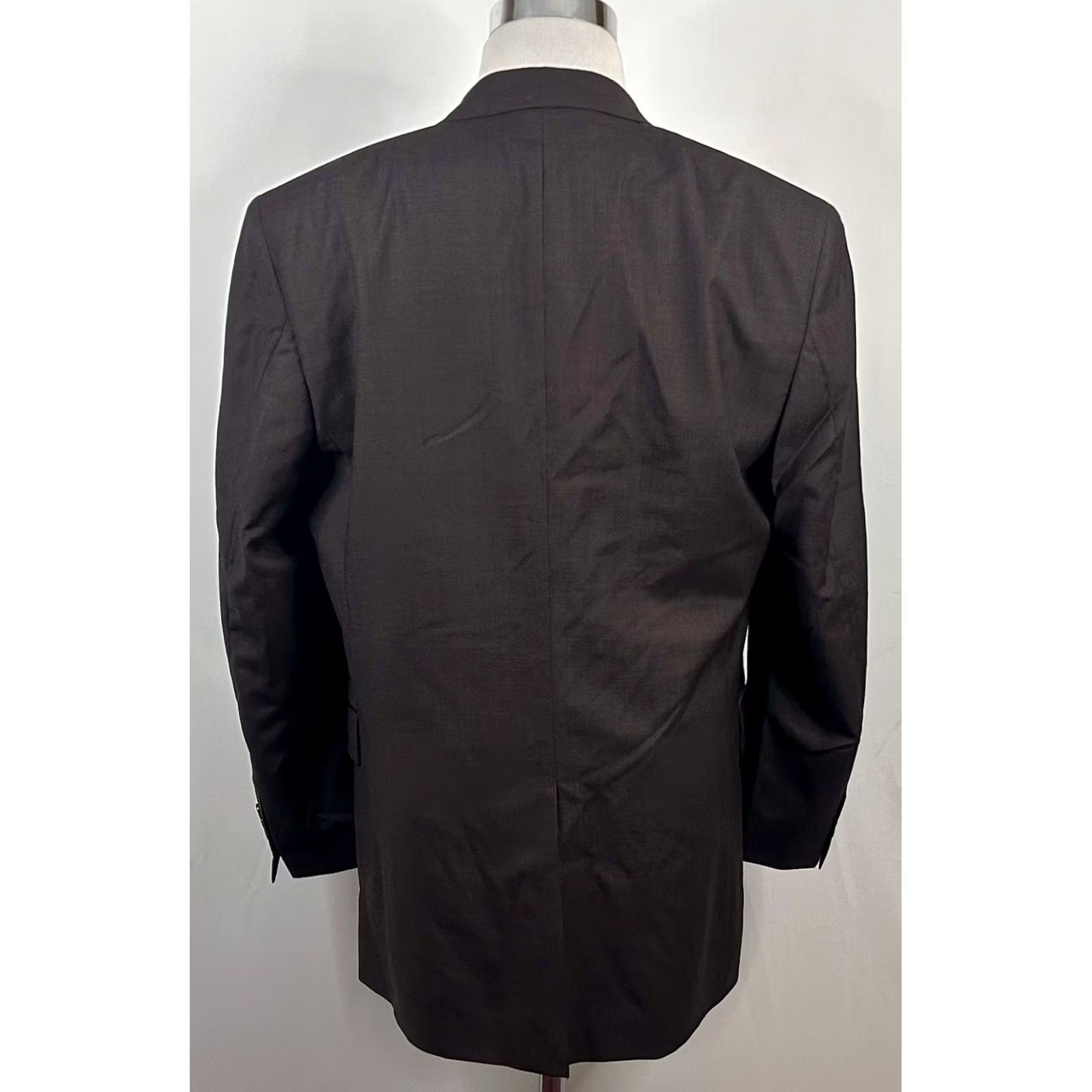 Jos. A. Bank Jos A Bank 44L Suit 34x30 Pleated 100% Wool Brown Two Button Lined Vented Mens Suit Size 34R - 5 Thumbnail