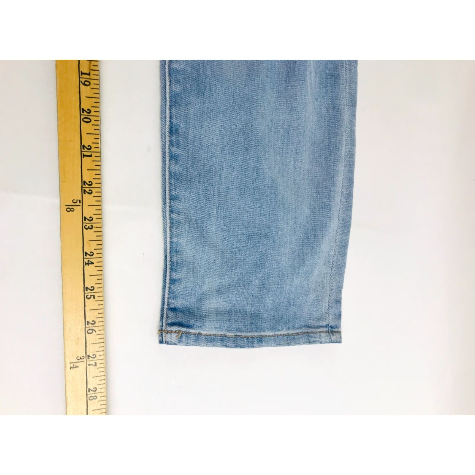 Express Express Jeans Women's 8R Blue Denim Slim Super High Rise Distressed Size 30" / US 8 / IT 44 - 6 Thumbnail