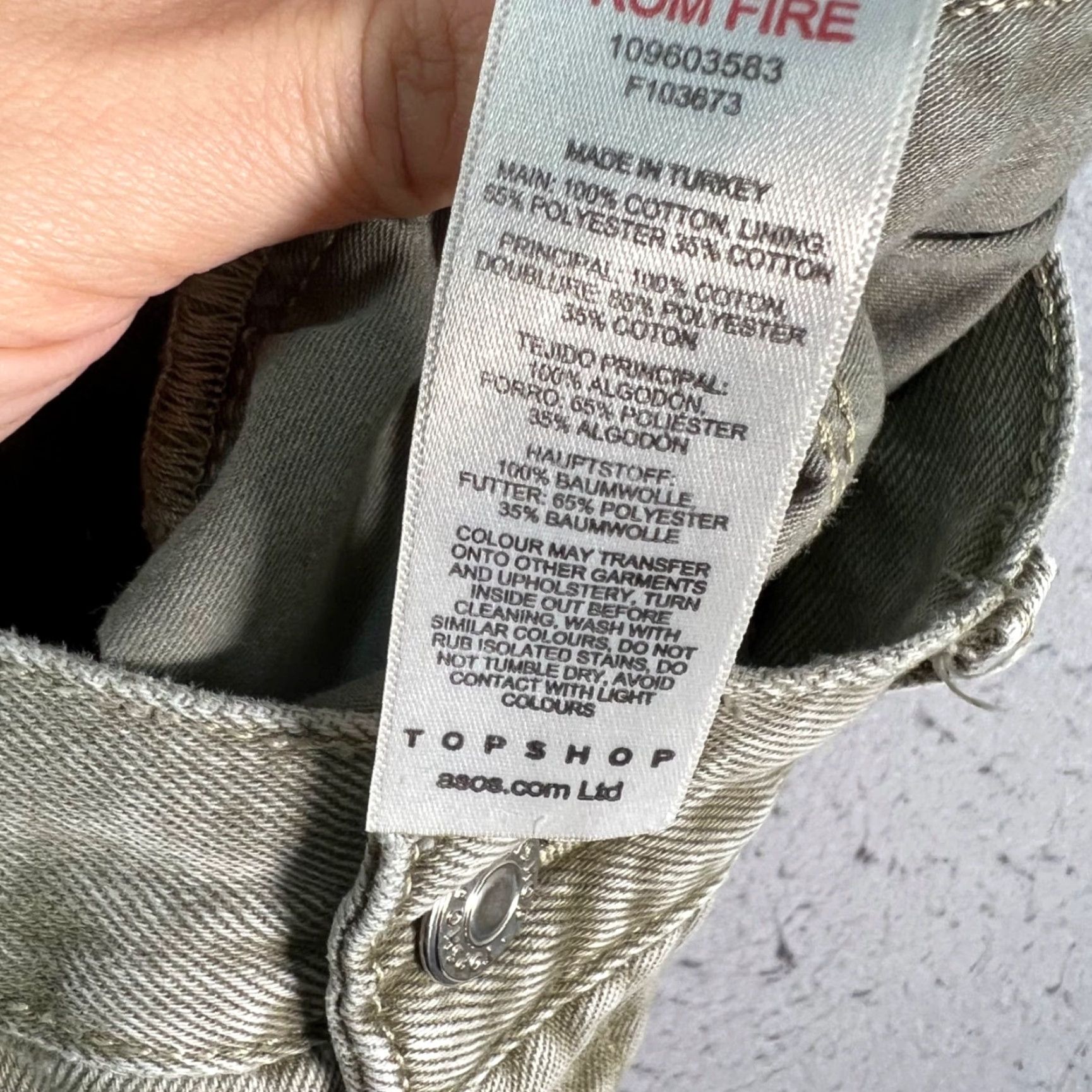 Topshop Topshop Jeans Denim 5-Pocket Regular Straight Adult Womens 10 Green Vintage No Size 32" / US 10 / IT 46 - 5 Thumbnail