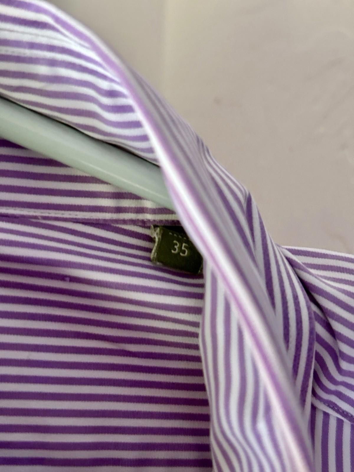 Sid Mashburn Sid Mashburn Dress Shirt – Purple/White Stripe 35 Size 36R - 10 Thumbnail