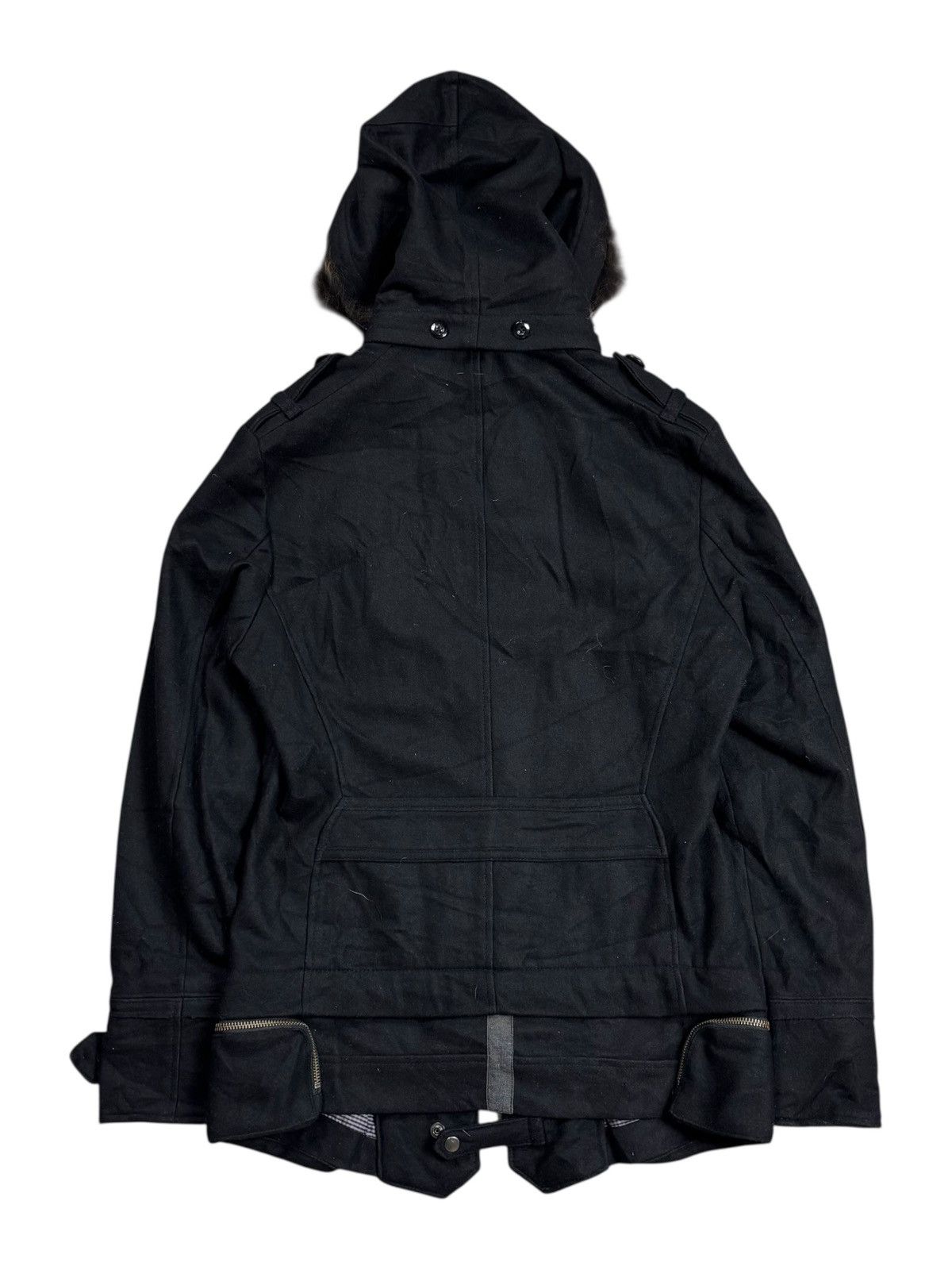 14th Addiction 2000s PPFM - Fur Hoodie Waist Pocket Napoleon Jacket Size US S / EU 44-46 / 1 - 4 Thumbnail