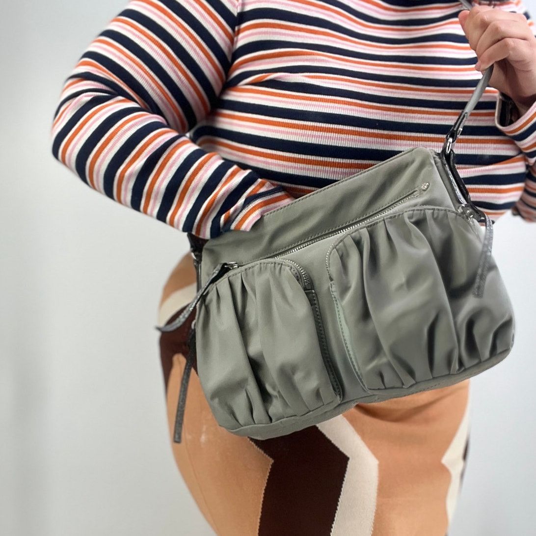 Other MZ Wallace Dawn Paige Crossbody Bag Gray Nylon Size ONE SIZE - 9 Thumbnail