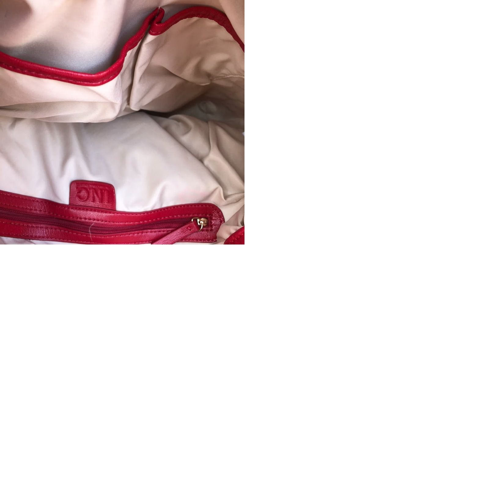 Vintage INC International Concepts Quilted Purse Women's Red Faux Leather Shoulder Bag Size ONE SIZE - 10 Thumbnail