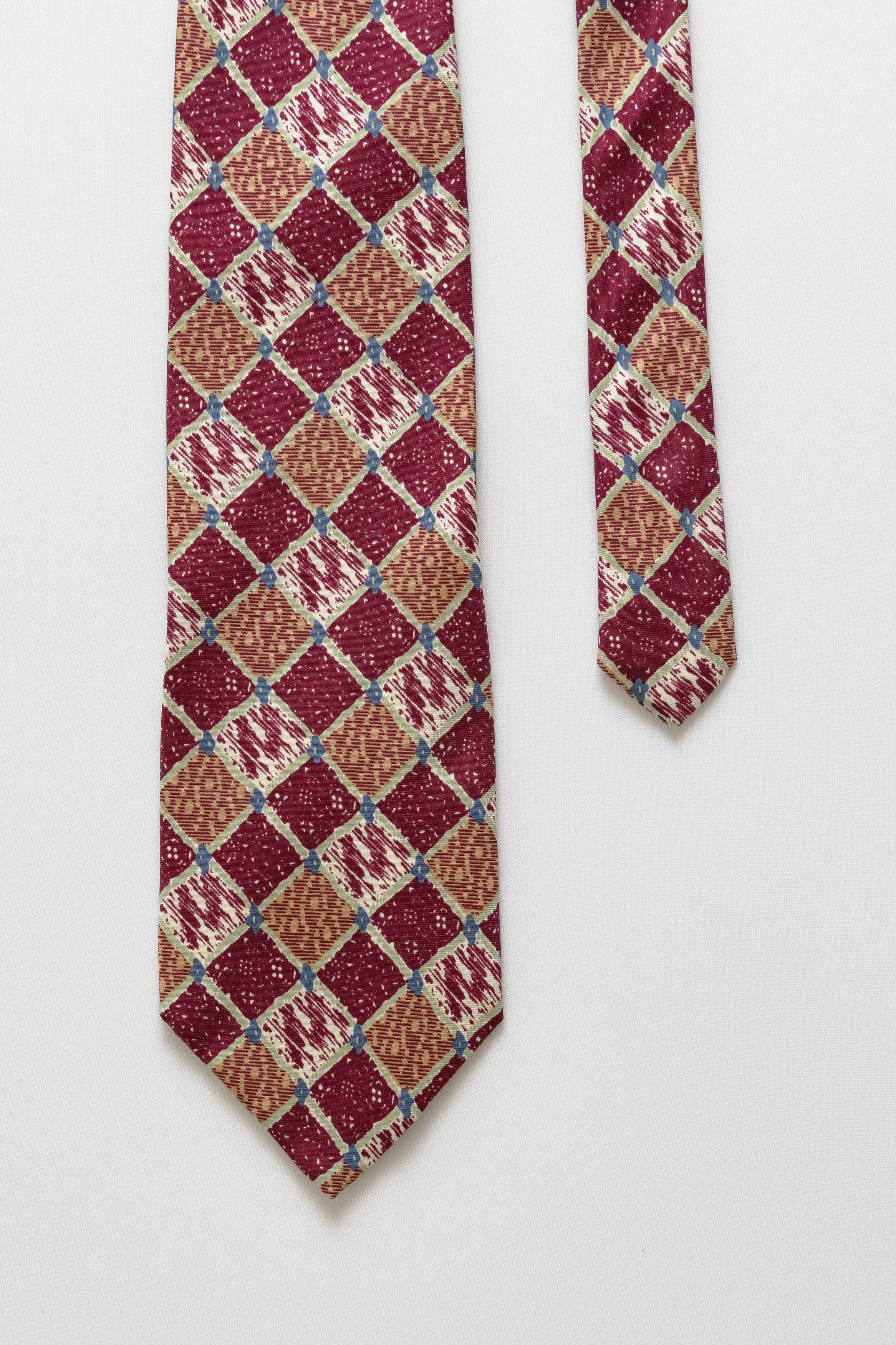 Vintage Tie abstract pattern crazy print necktie silk tie 068 Size ONE SIZE - 3 Thumbnail