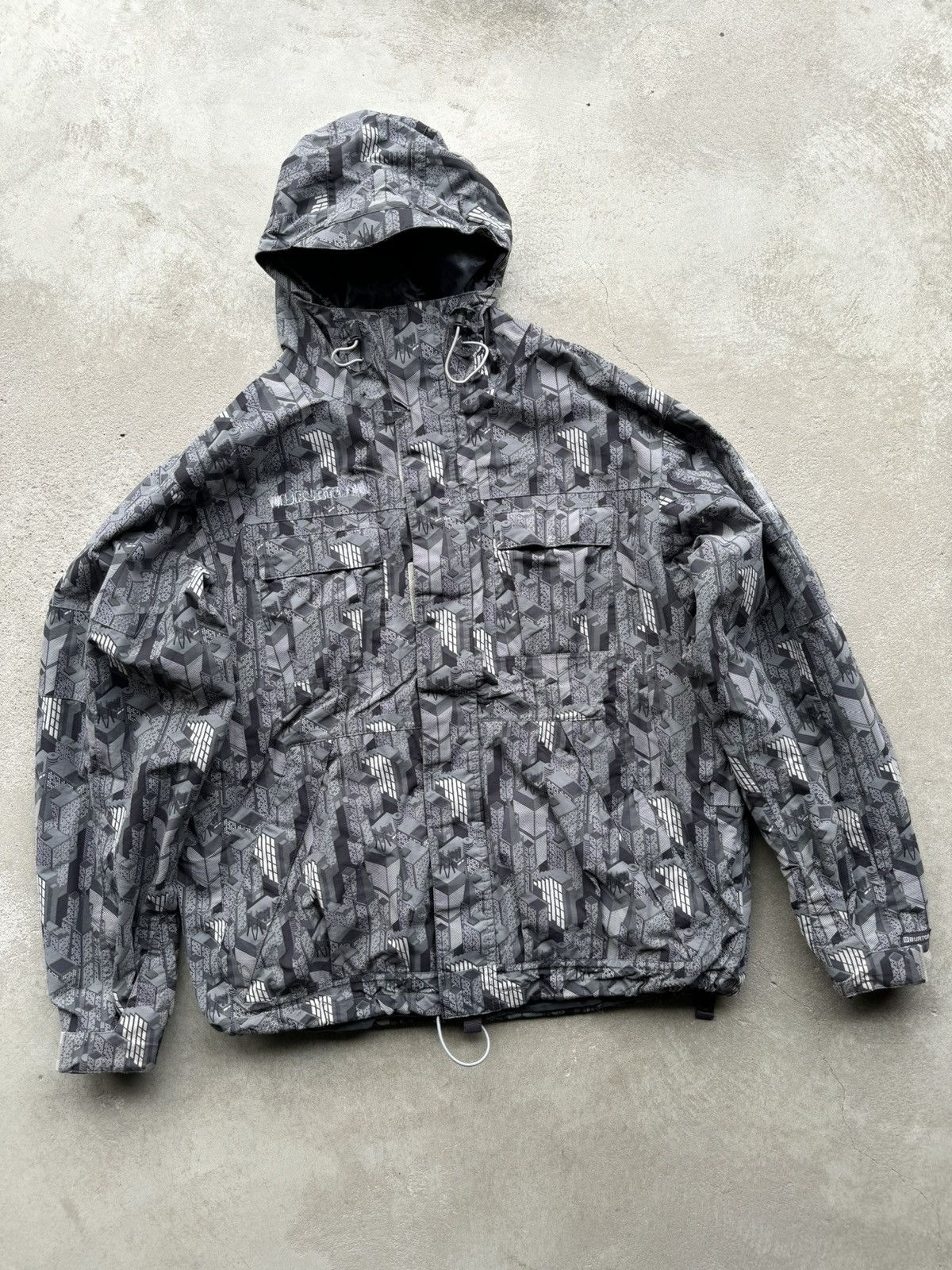 image of Burton Snowboards/ski Aop Abstract Jacket in Grey, Men's (Size XL)