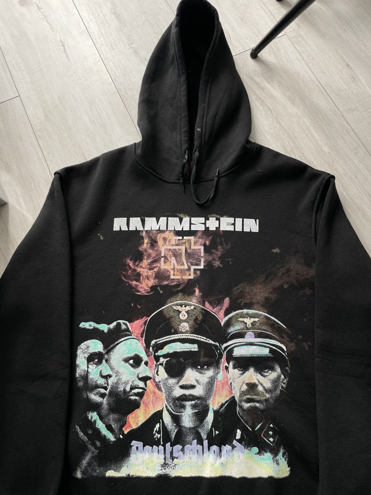 Band Tees Vintage 00’s Rammstein Band Deutschland Hoodie Faded RARE Size US L / EU 52-54 / 3 - 3 Thumbnail