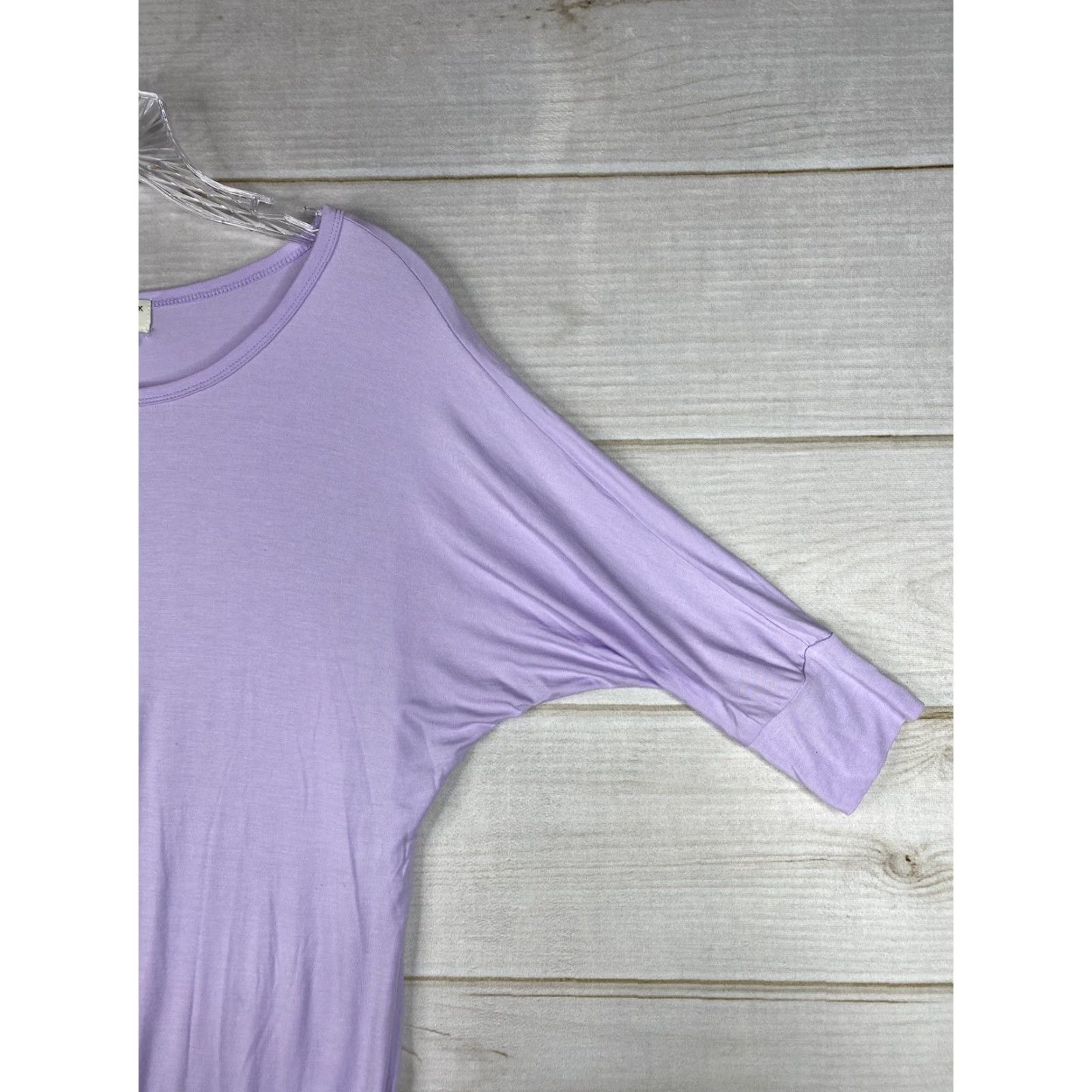 B Sides Matchstick Shirt Womens S Purple Dolman Sleeve Tee Short Sleeve Ruched Sides Stretch Size S / US 4 / IT 40 - 5 Thumbnail
