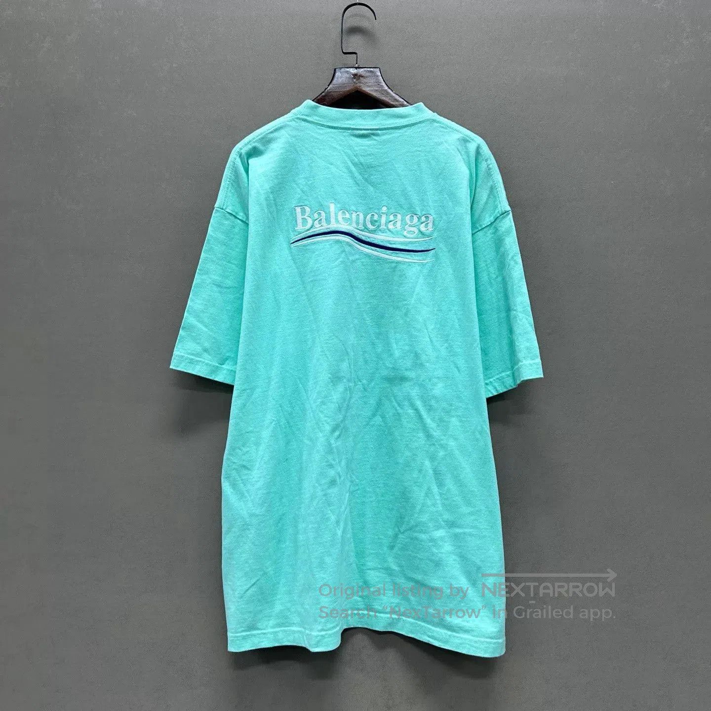 Balenciaga Green Oversized Short Sleeve T. Size US M / EU 48-50 / 2 - 2 Thumbnail
