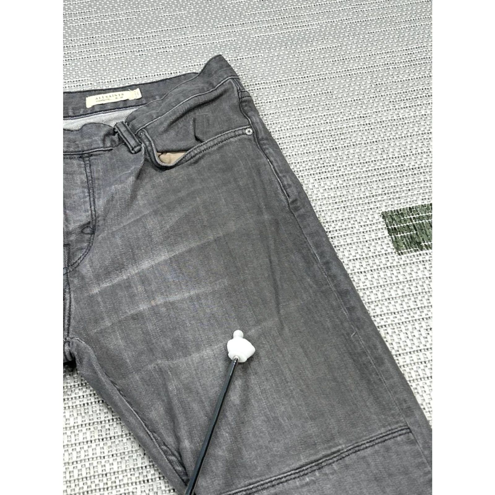 Allsaints Allsaints Jeans Mens 32 Reynolds Biker Gray Denim Cigarette Leg Slim Skinny 32 in Gray Mens Jeans Size US 32 / EU 48 - 2 Thumbnail