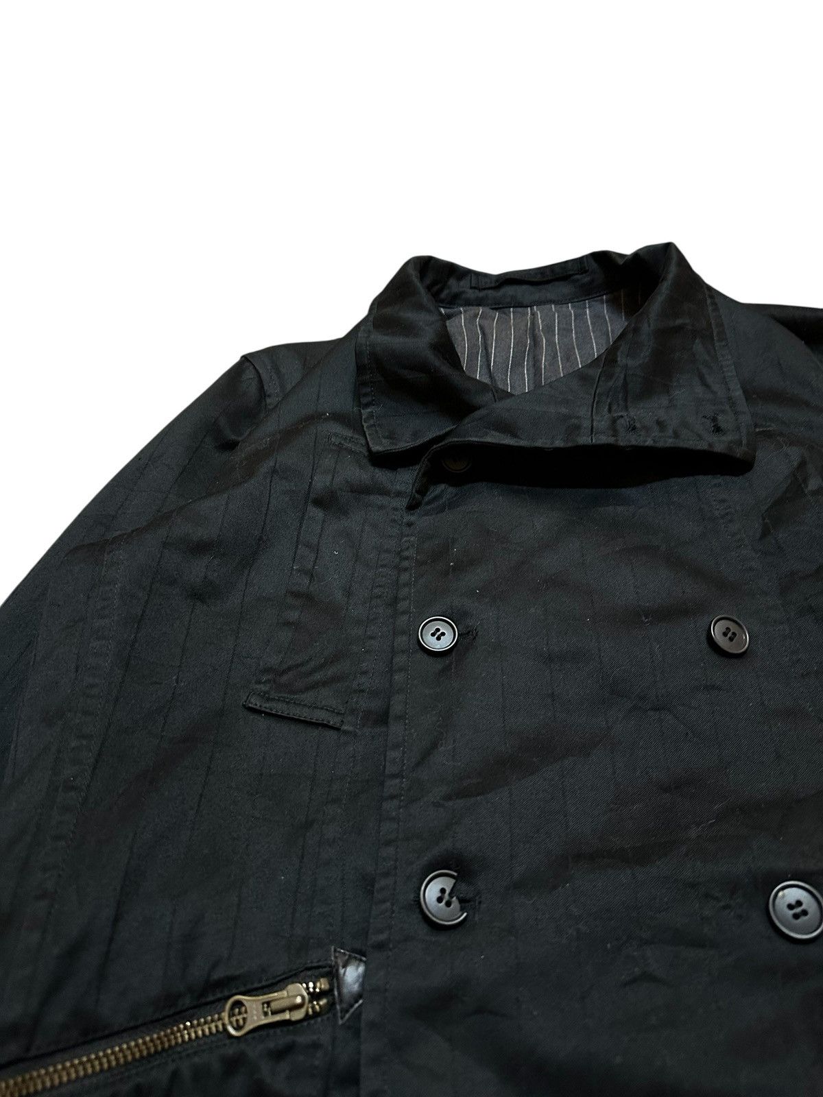 Seditionaries PPFM Black Belted Military Peacoat Jacket Double Breasted Size L / US 10 / IT 46 - 7 Thumbnail