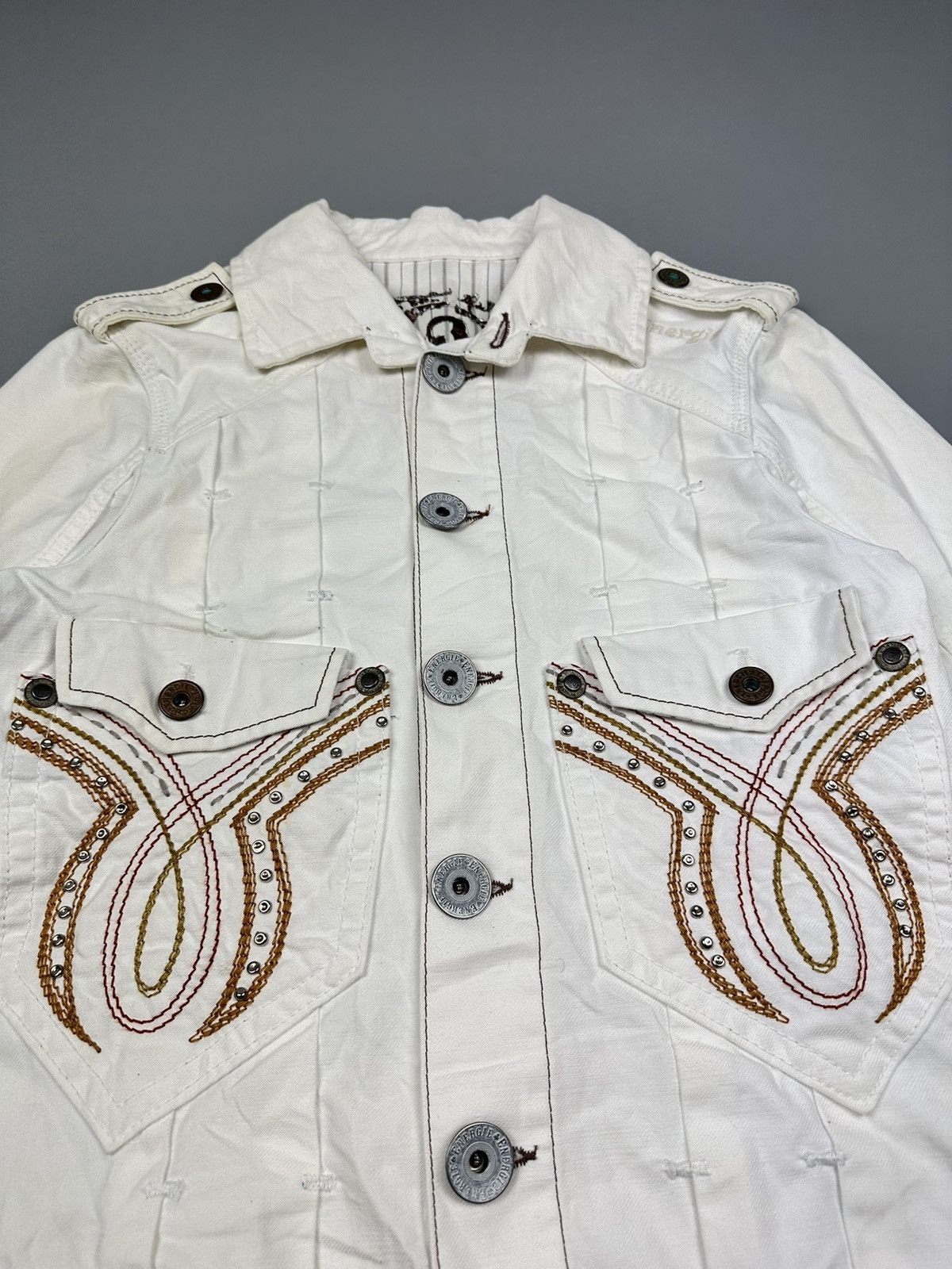 Designer Vintage Italian Designer Energie Denim Jacket Size US M / EU 48-50 / 2 - 5 Thumbnail