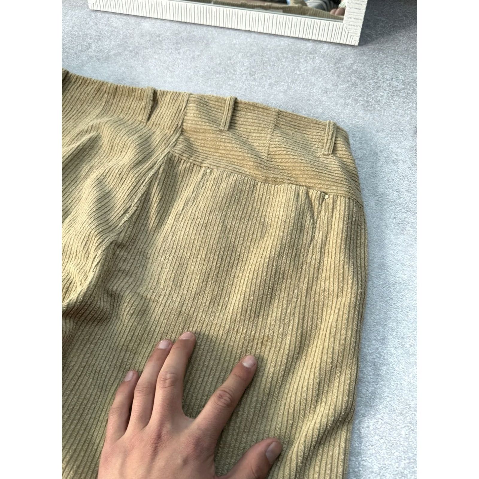 Folk VINTAGE Folk Corduroy Beige Chino Pants Men L Beige Folk Pants 90s Mens Size US 33 - 6 Thumbnail