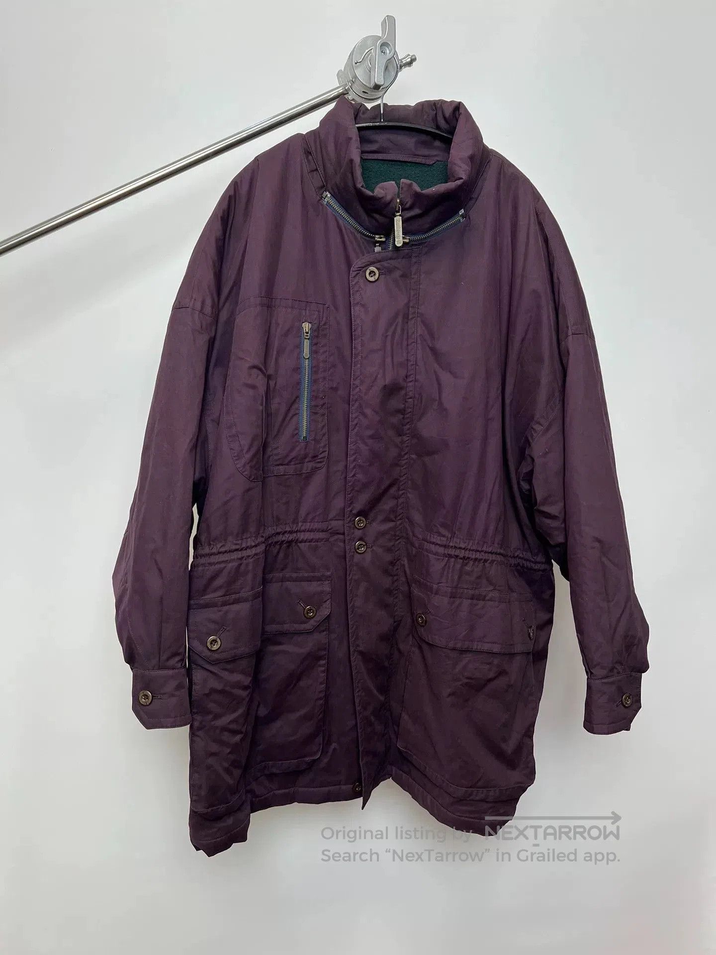 Burberry Burberry Purple Wool Lined Cotton Coat. Size XL / US 12-14 / IT 48-50 - 3 Thumbnail