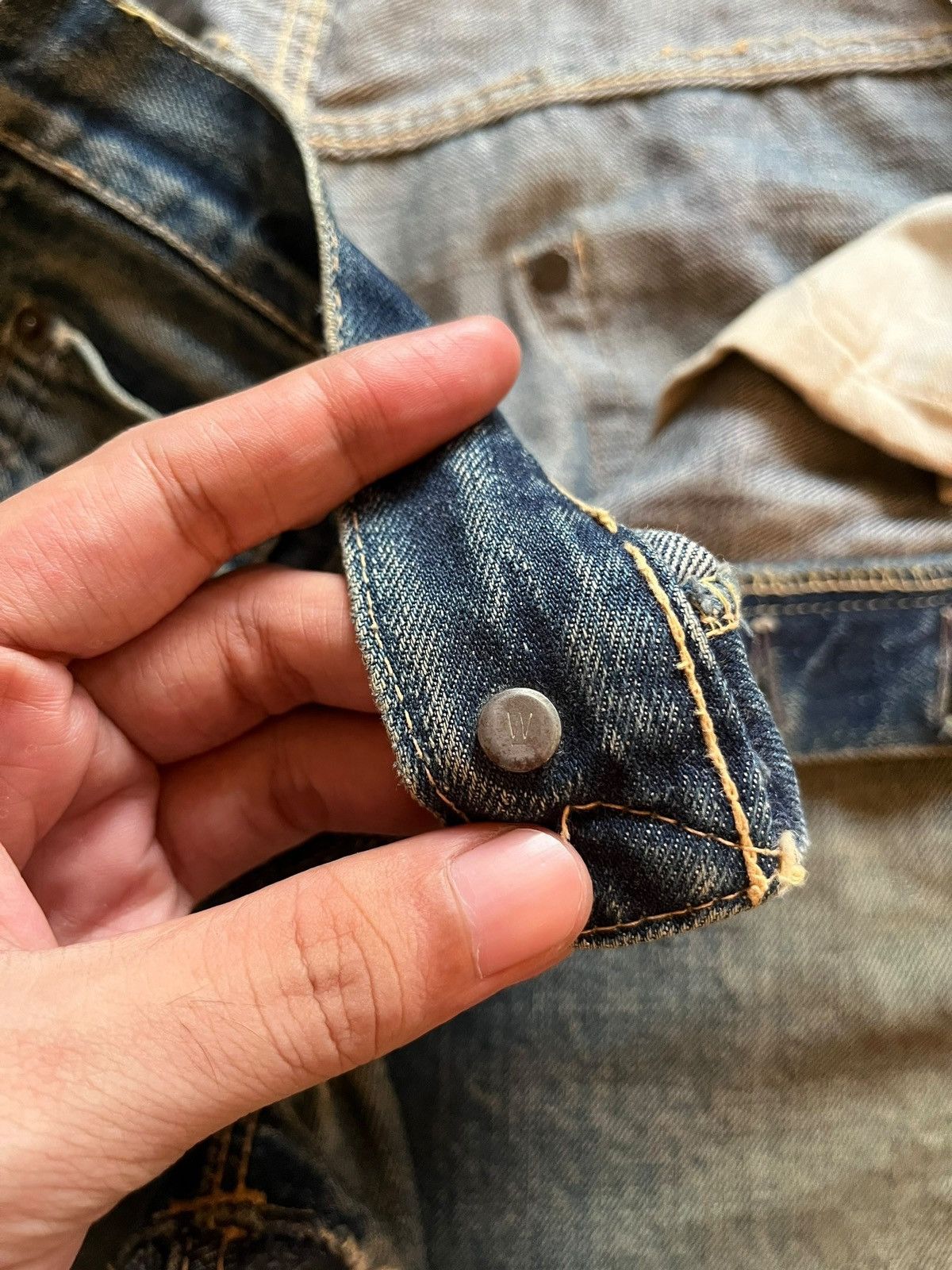 Levi's Vintage 50s Levis 501 Selvedge Big E Loose Jeans Button W Size US 31 - 5 Thumbnail
