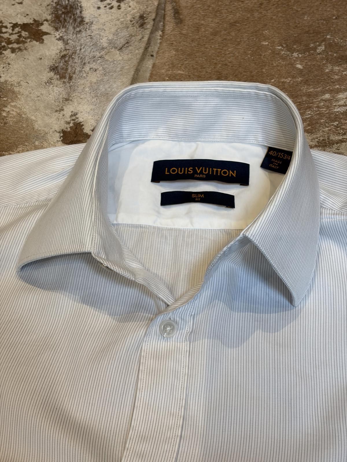 Louis Vuitton Louis Vuitton White Pinstripe Shirt Size US M / EU 48-50 / 2 - 4 Thumbnail