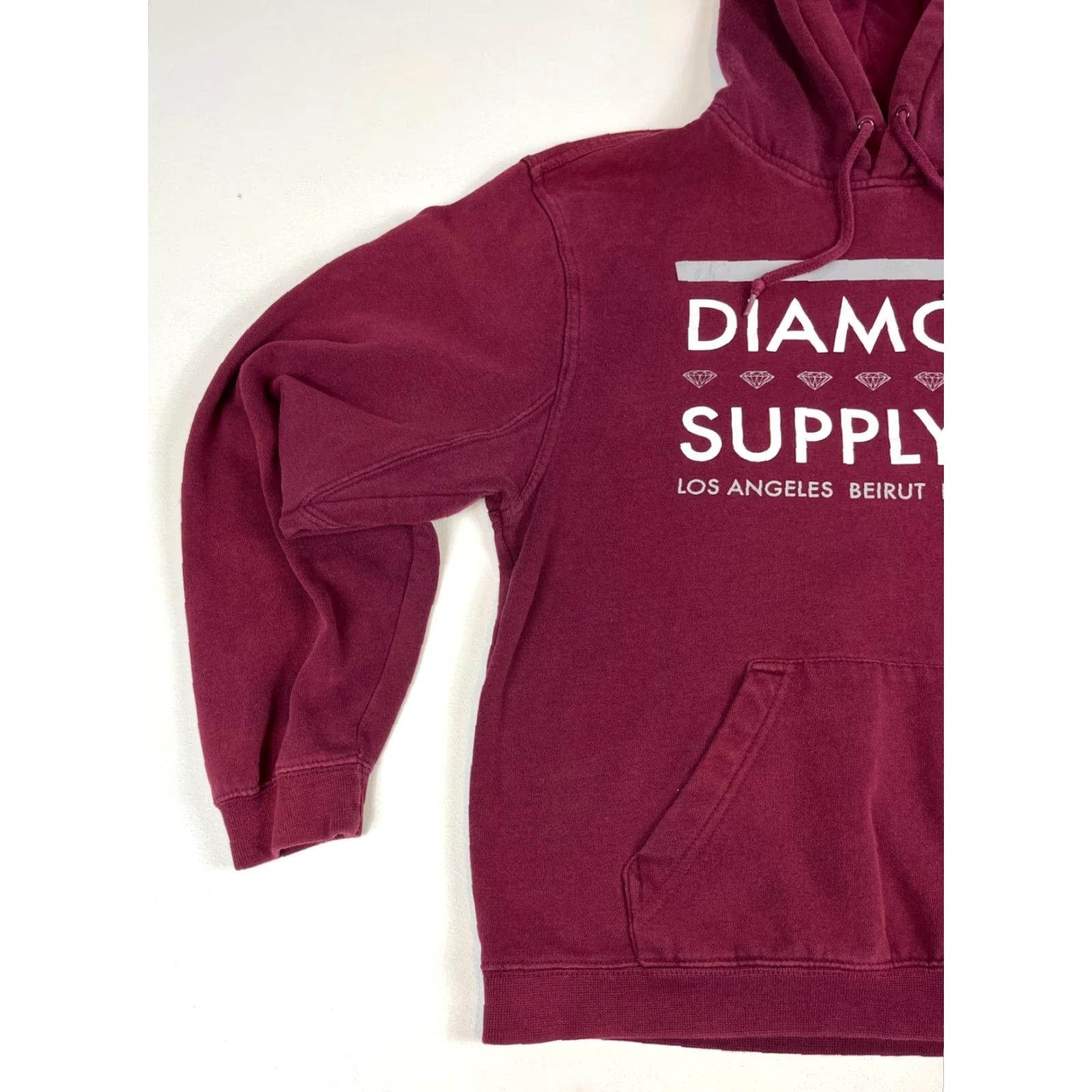 Vintage VINTAGE Diamond Supply Co. Hoodie Men’s Shirt Mens Size S Maroon Graphic Print Hooded Pullover Slim Regular Fashion Streetwear 90s Designer Size US S / EU 44-46 / 1 - 5 Thumbnail