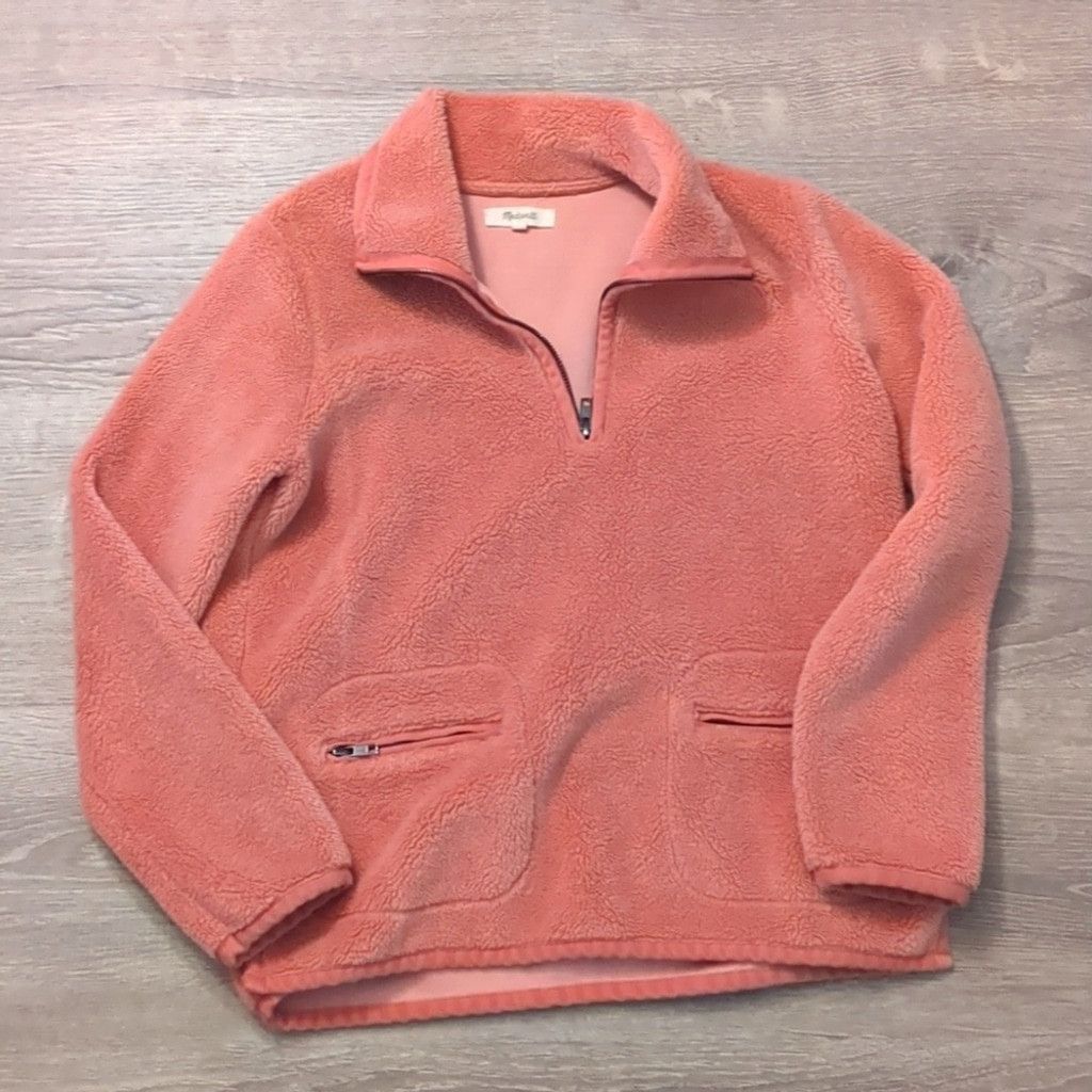 Madewell Madewell pink 1/4 zip Sherpa pullover size XXS Size XXS / US 00 / IT 34 - 1 Thumbnail