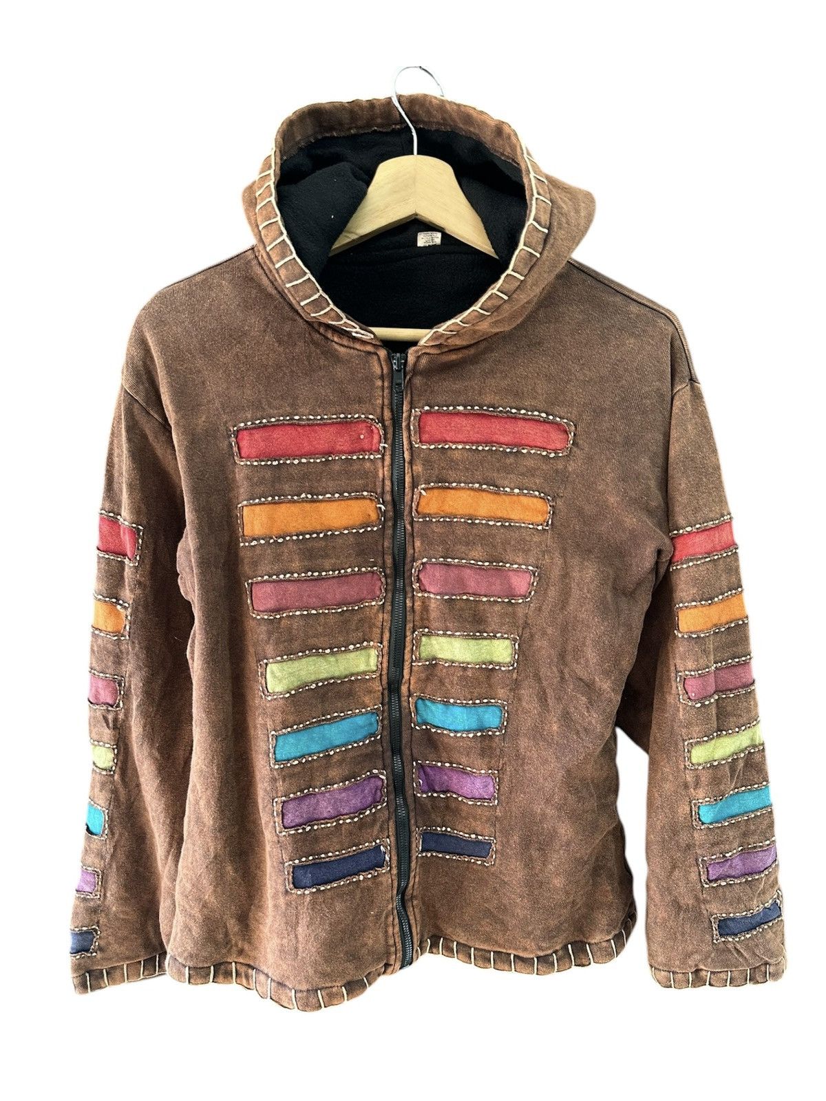 Japanese Brand × Other Reconstructed Sashiko Patchwork Zipper Jacket Made in Nepal Size M / US 6-8 / IT 42-44 - 1 Thumbnail