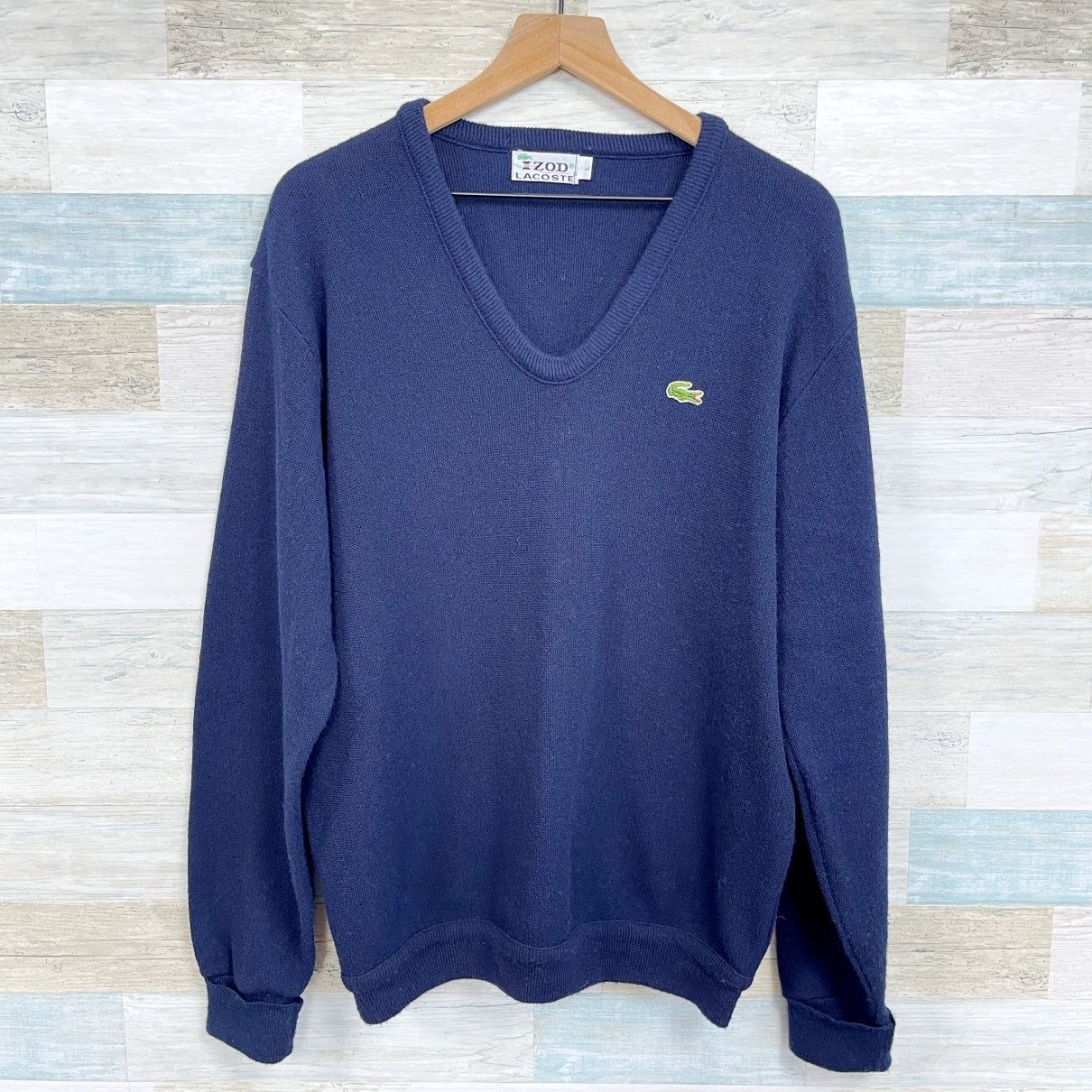 Lacoste × Vintage IZOD Lacoste Vintage Orlon Acrylic Sweater Navy Blue Mens L Size US L / EU 52-54 / 3 - 1 Thumbnail