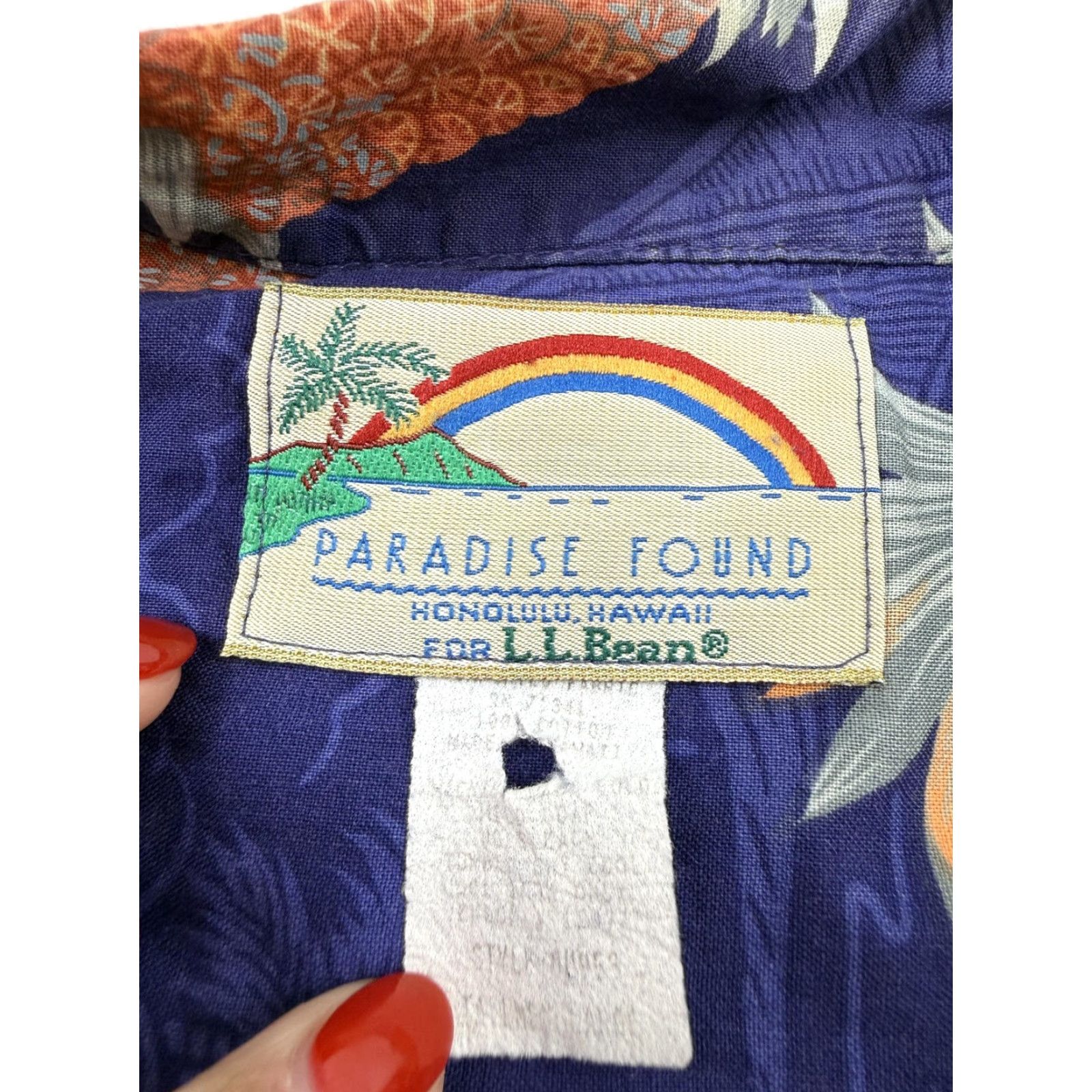 Paradise Found Paradise Found Shirt Mens Large Blue Hawaiian Pineapple Vintage Casual Button-Up Short Sleeve Size US L / EU 52-54 / 3 - 4 Thumbnail