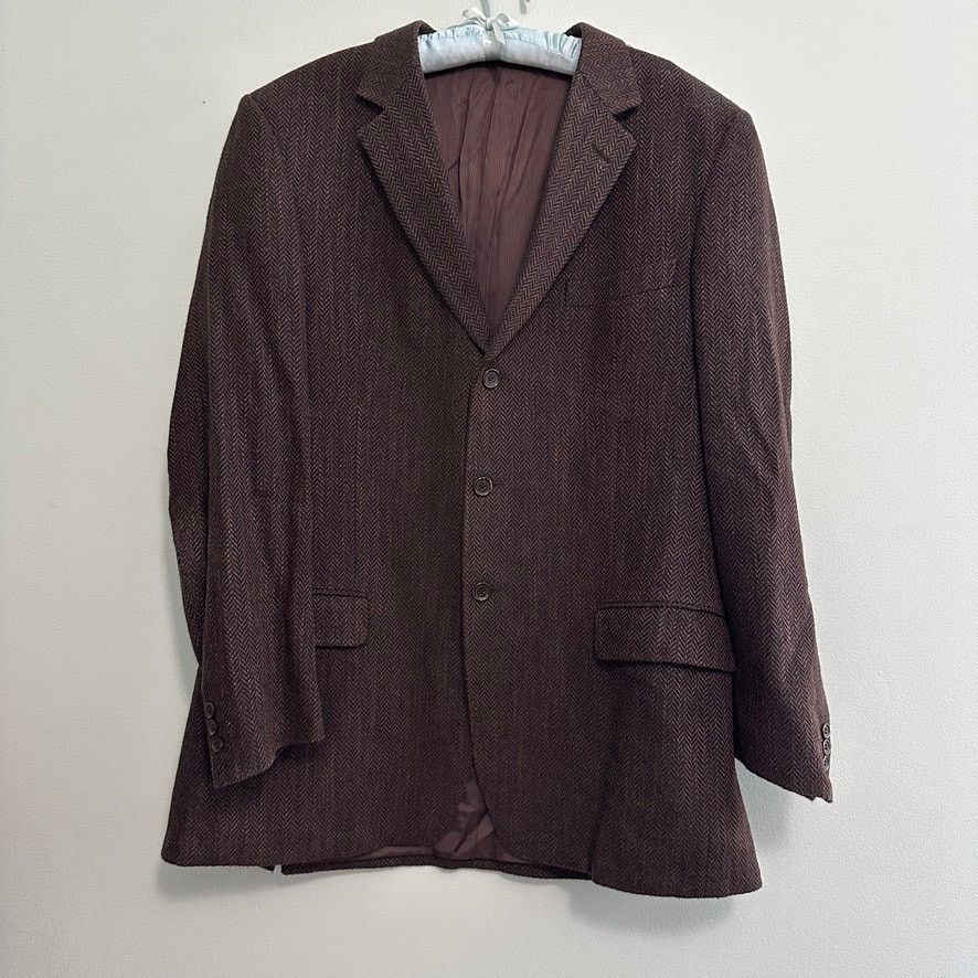 Ermenegildo Zegna Zegna brown silk and wool three button blazer size 46R Size 46R - 2 Thumbnail