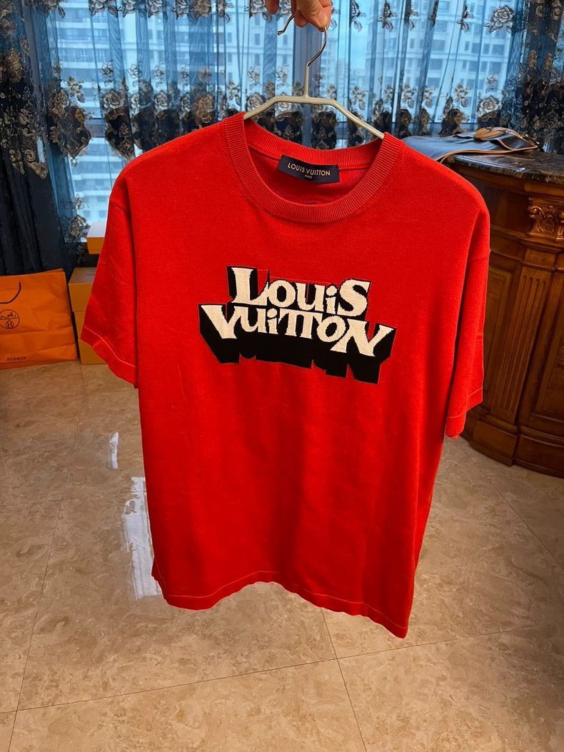 Short Sleeved T Shirt Louis Vuitton Orange Louis Vuitton Short