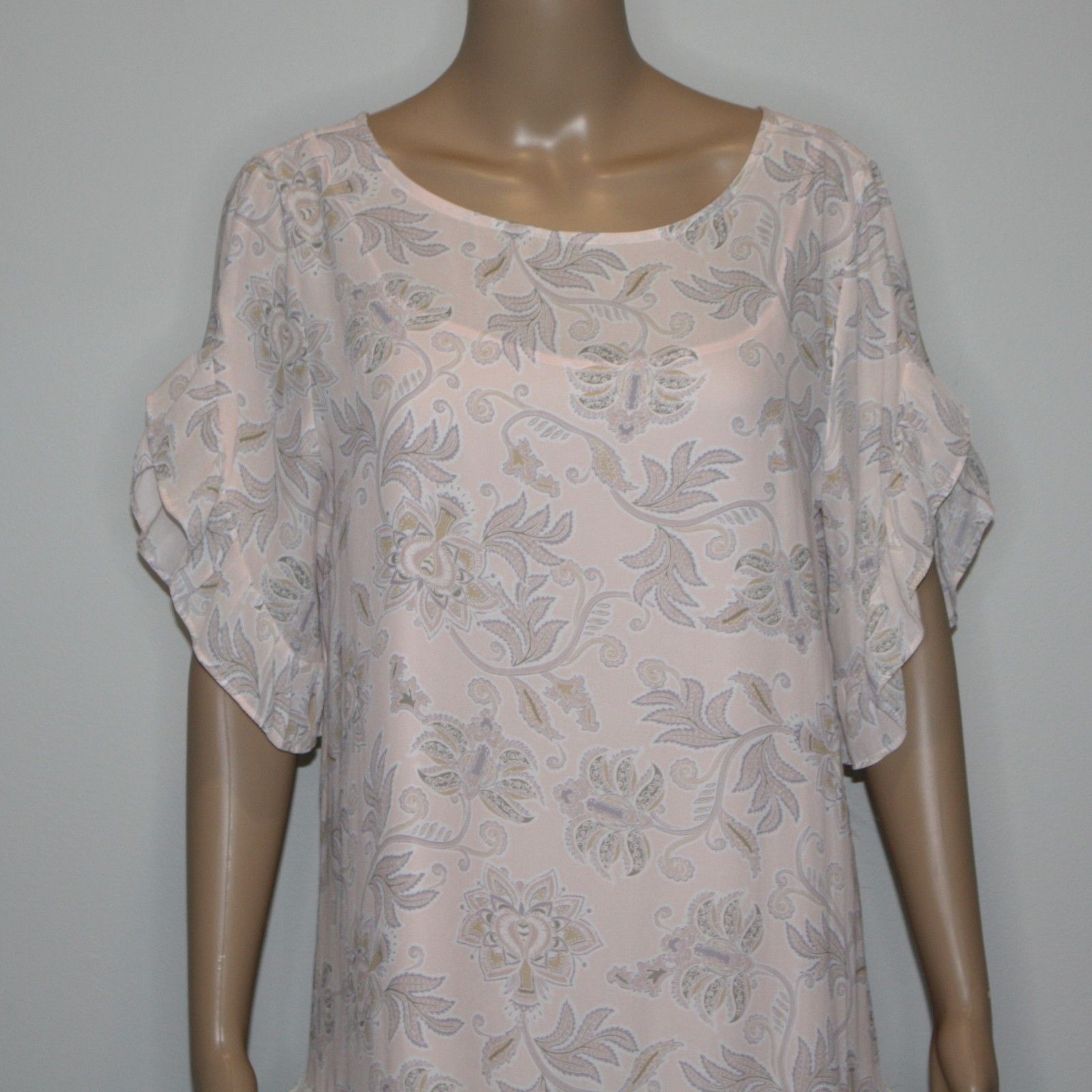 Loft Lacy Floral Flounce Dress in Light Pink NWOT $89.50 Size M / US 6-8 / IT 42-44 - 5 Thumbnail