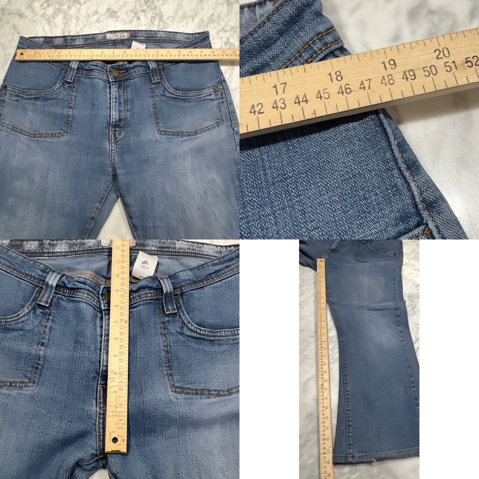 Levi's Levi's 542 Jeans Low Flare Leg Women’s 16 M Light Wash Blue Denim Flap Pockets Size 38" / US 16 / IT 52 - 9 Thumbnail