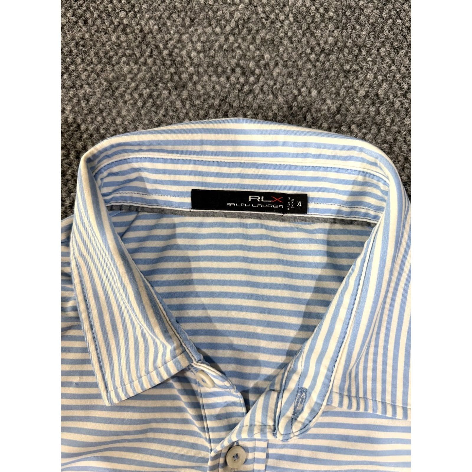 RLX Ralph Lauren VINTAGE RLX Ralph Lauren Polo Shirt Mens XL Blue White Stripe Golf Performance Size US XL / EU 56 / 4 - 3 Thumbnail
