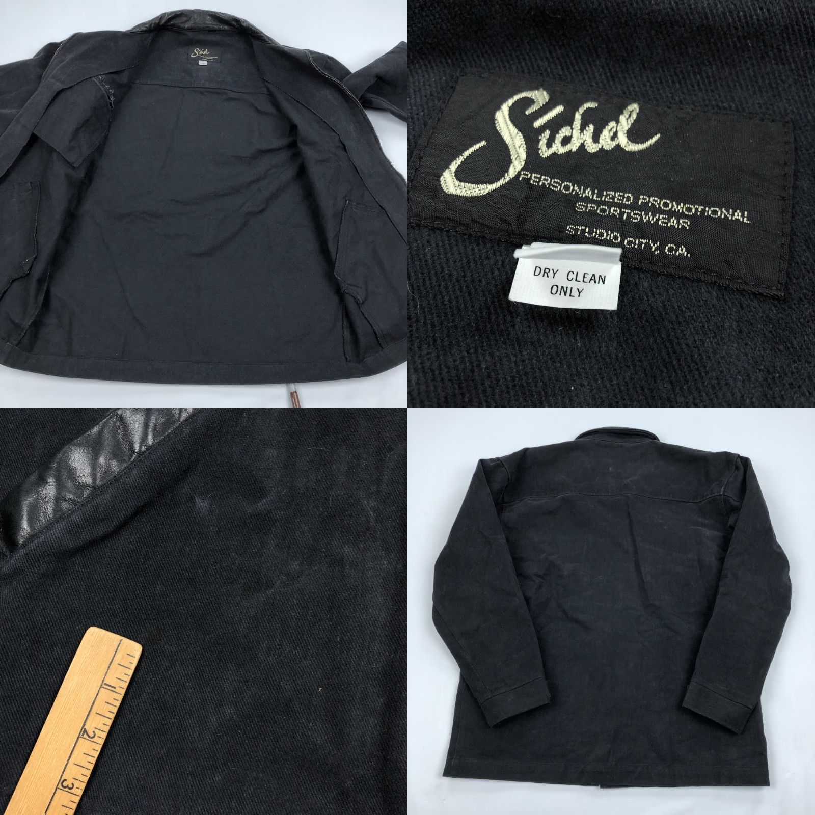 Vintage VINTAGE Sichel Black Canvas Leather Collar Full Zip Workwear Jacket Coat Men L Black Canvas Leather Collar Full Zip Work Jacket Socks? Size US L / EU 52-54 / 3 - 8 Thumbnail