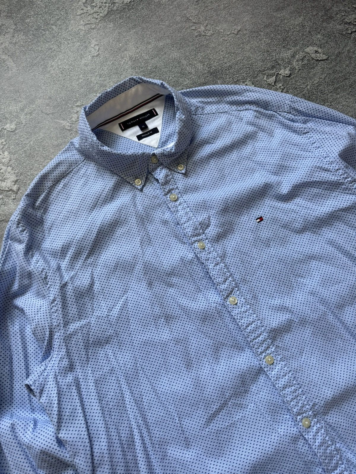 Designer × Tommy Hilfiger Tommy Hilfiger XL botted button up shirt polo long sleeve te Size US XL / EU 56 / 4 - 2 Thumbnail