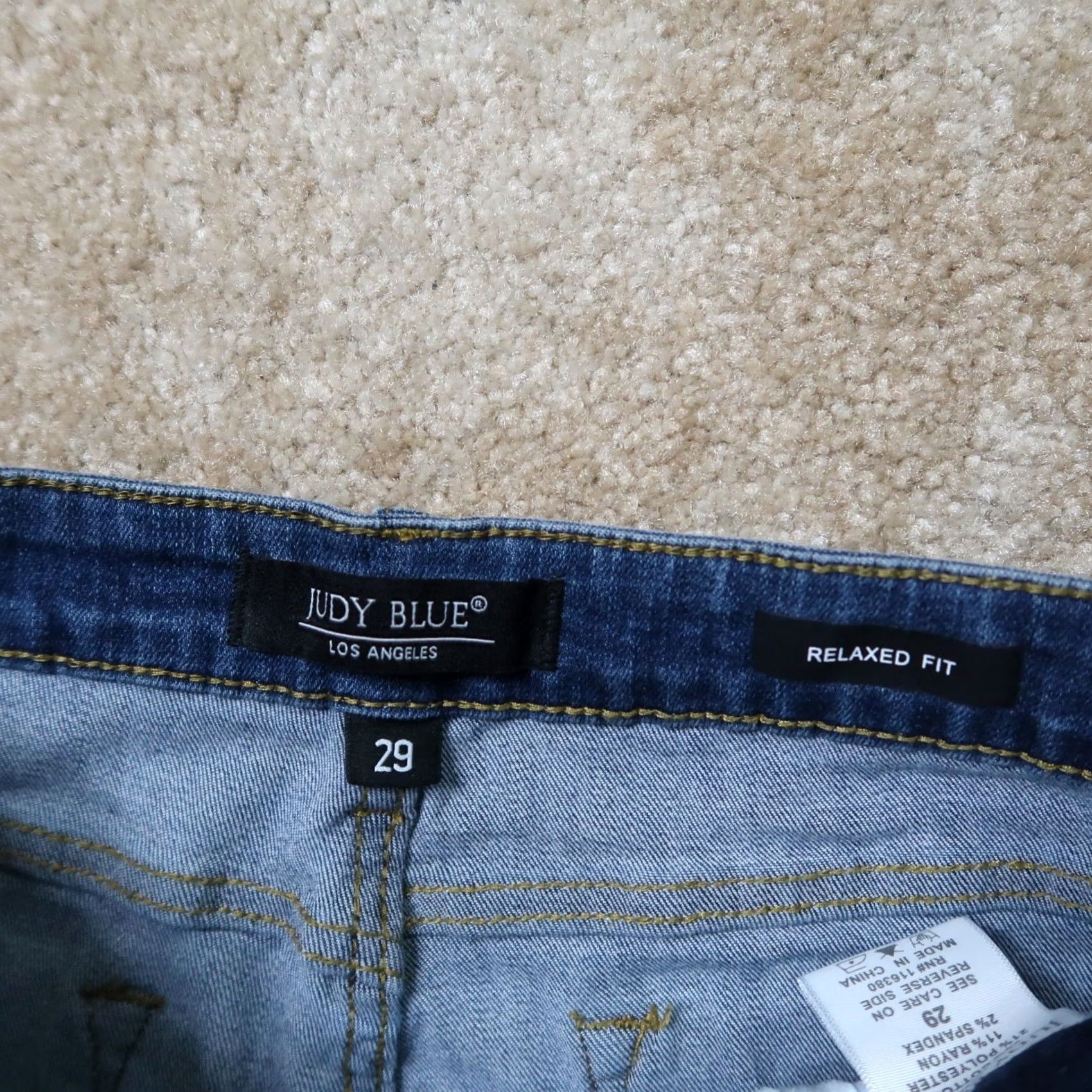 Denime Judy Blue Relaxed Straight Leg Jeans Women's 29 Blue Stretch Denim Size 29" - 3 Thumbnail