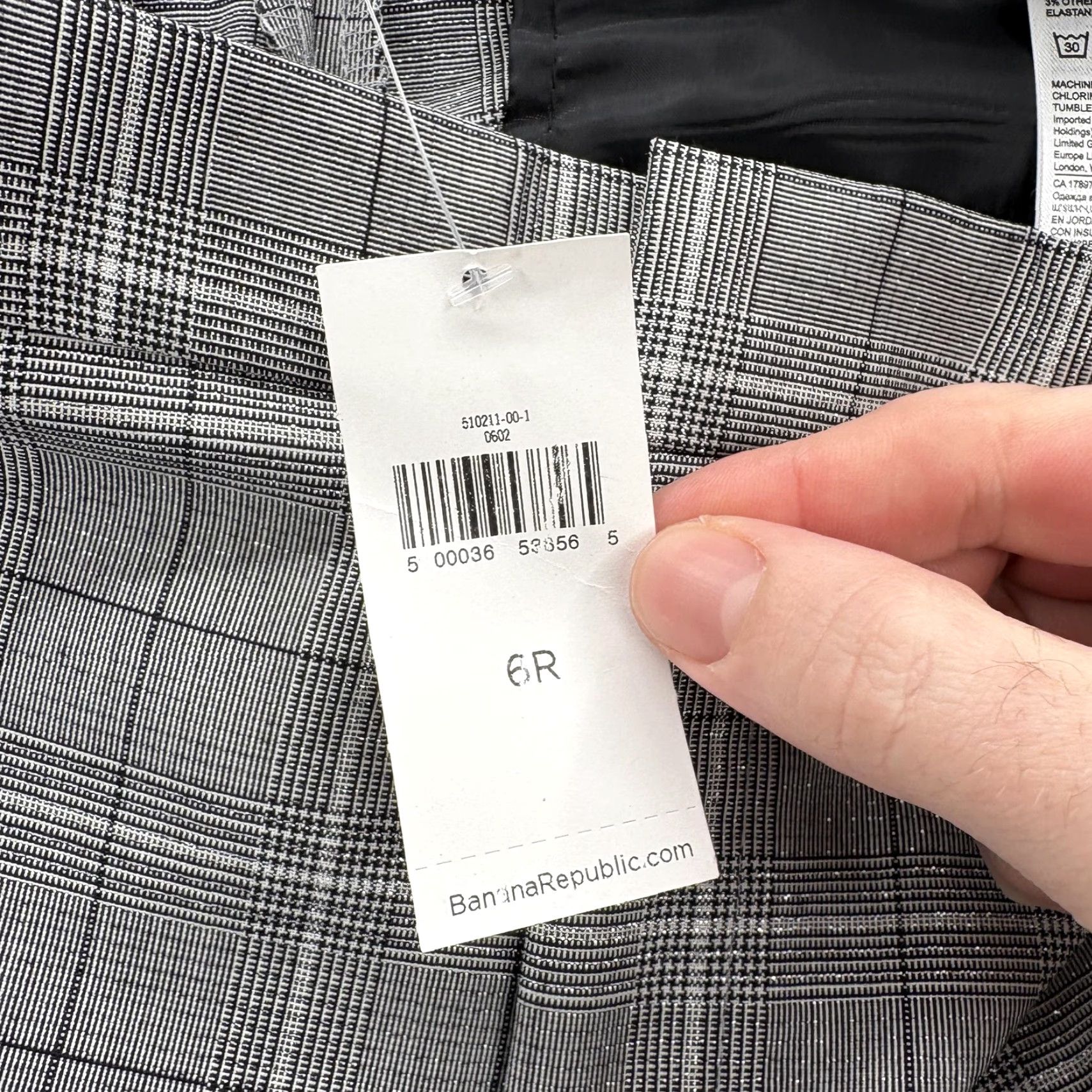Banana Republic VINTAGE? No — Banana Republic Pants Womens 6R Gray Plaid Avery Mid Rise Ankle Stretch Career Size 28" / US 6 / IT 42 - 5 Thumbnail