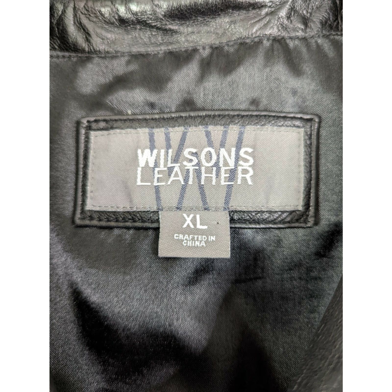 Vintage VINTAGE Wilsons Leather Jacket Men XL Black Full Zip Bomber Coat Car Size US XL / EU 56 / 4 - 2 Thumbnail