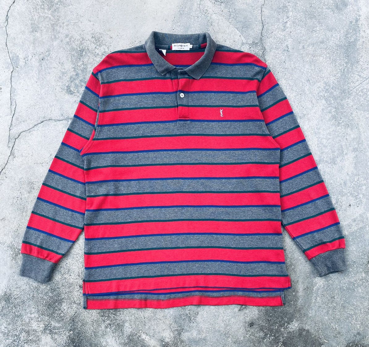 Yves Saint Laurent Vintage 80s Yves Saint Laurent Striped long Sleeve Size US XL / EU 56 / 4 - 1 Thumbnail
