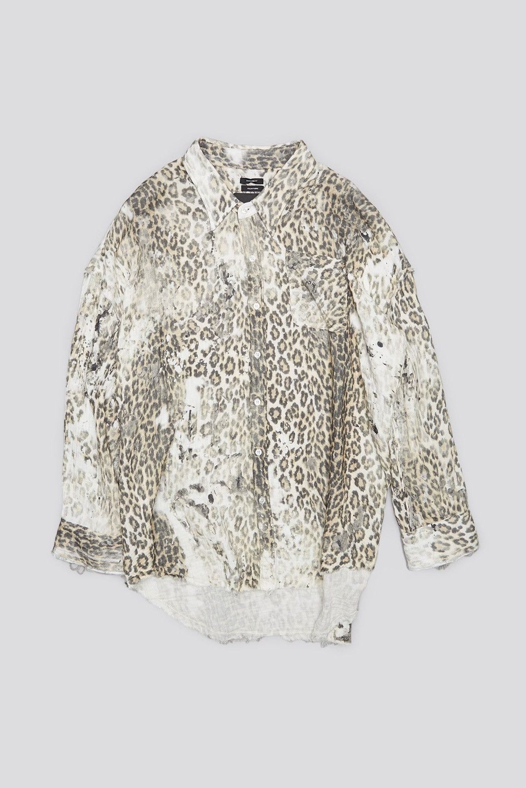 R13 Shredded Seam Drop Neck Shirt Leopard XS Size XS / US 0-2 / IT 36-38 - 2 Thumbnail